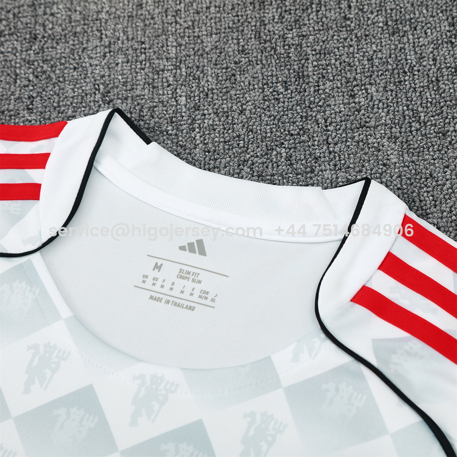 Higojerseys-Manchester United 25-26 Short-Sleeve Training Set - Red Edge White Top & Black Shorts