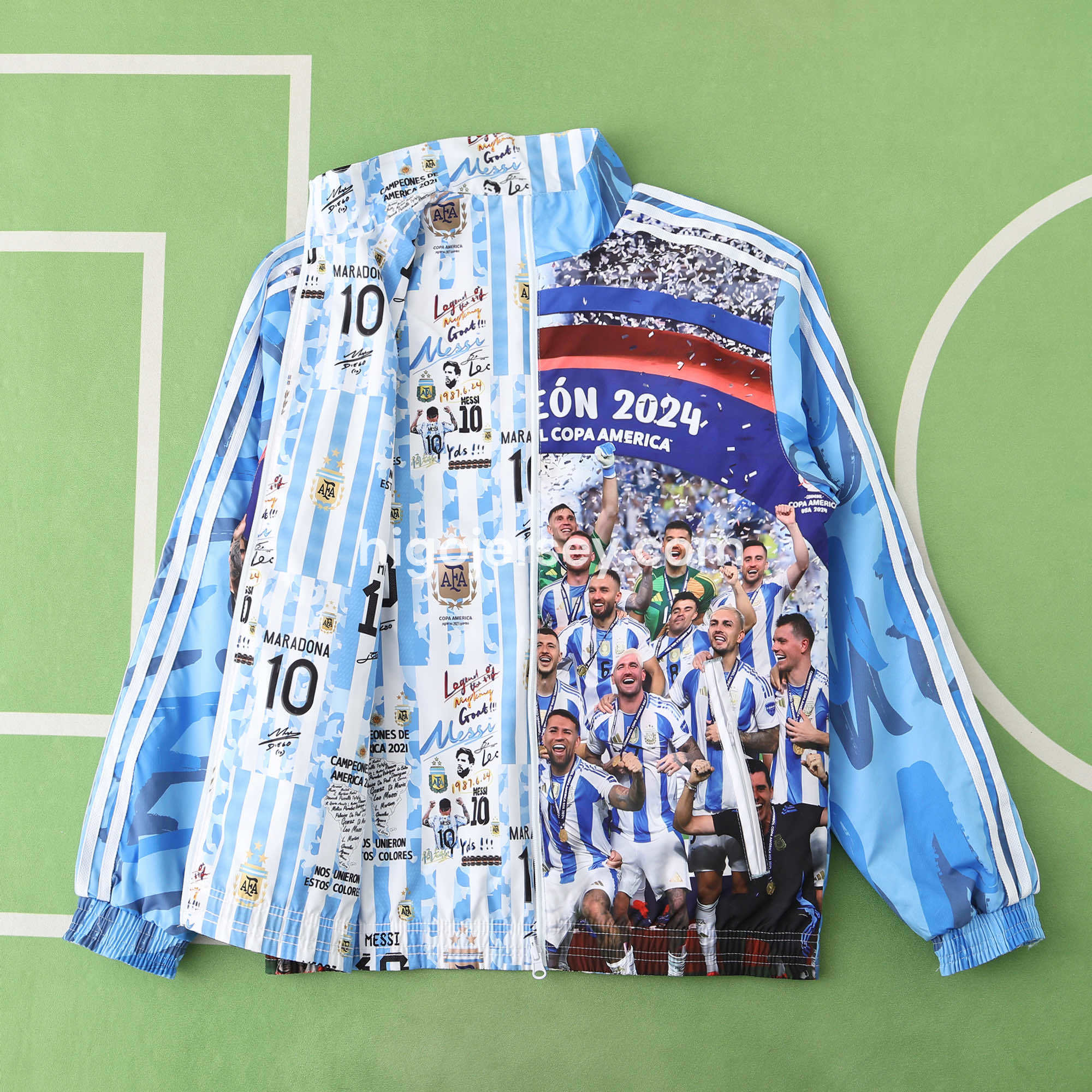 Higojerseys-Argentina 24-25 Blue Double Sided Reversible Windbreaker - 2024 Copa America Championship