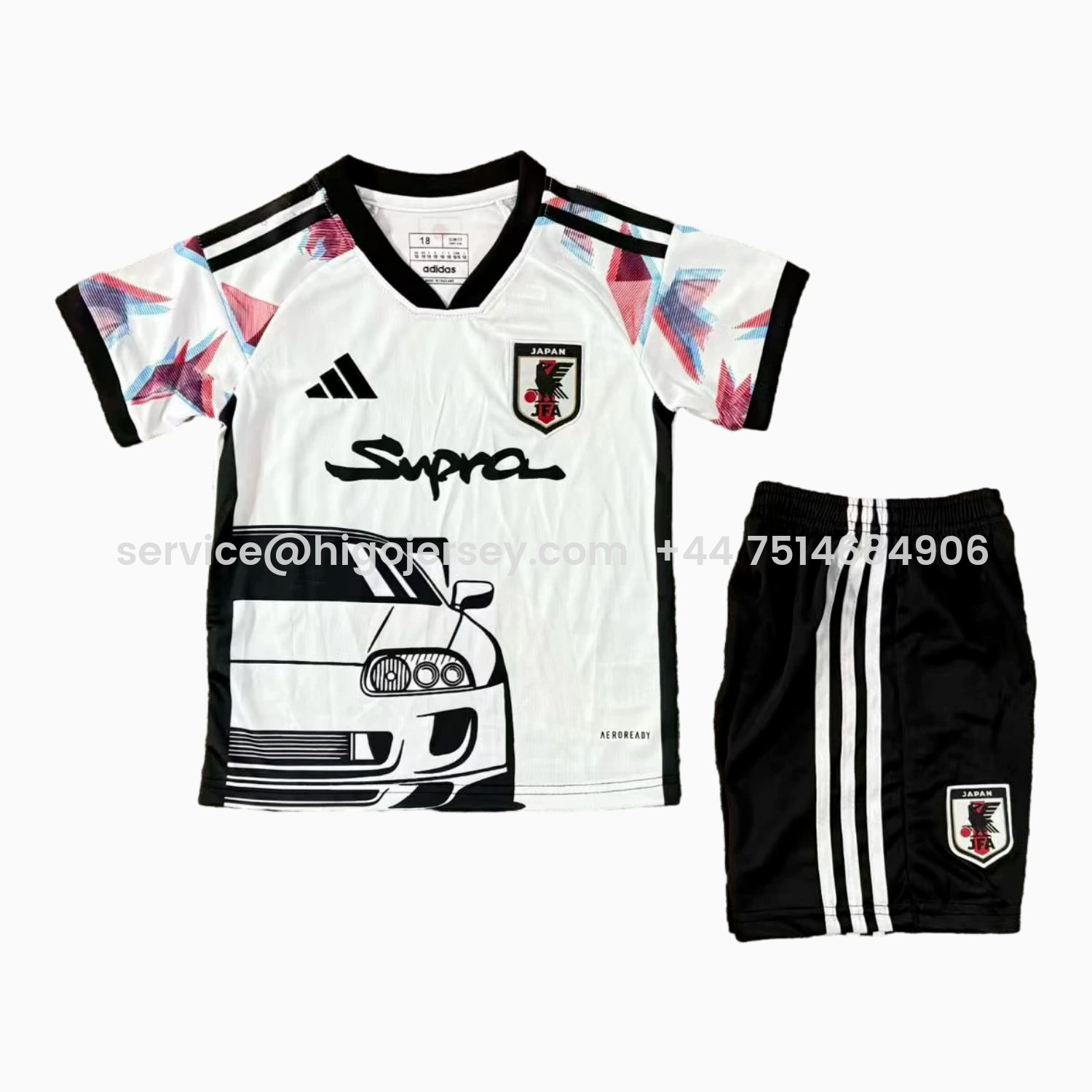 Higojerseys-Japan 25-26 Black Car White Special Kids Kit