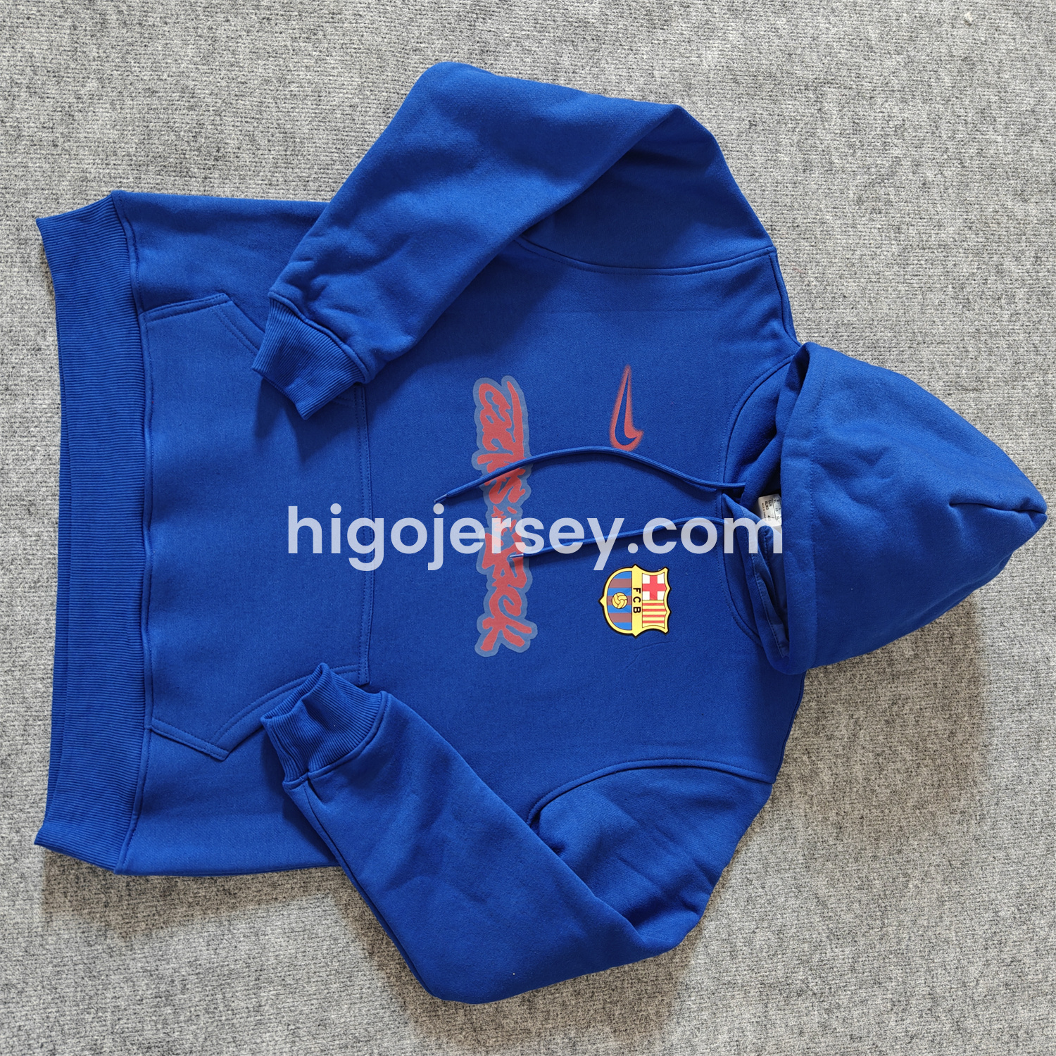 Higojerseys-Barcelona x Travis Scott Team Logo On Both Sides Unisex Pullover Hoodie