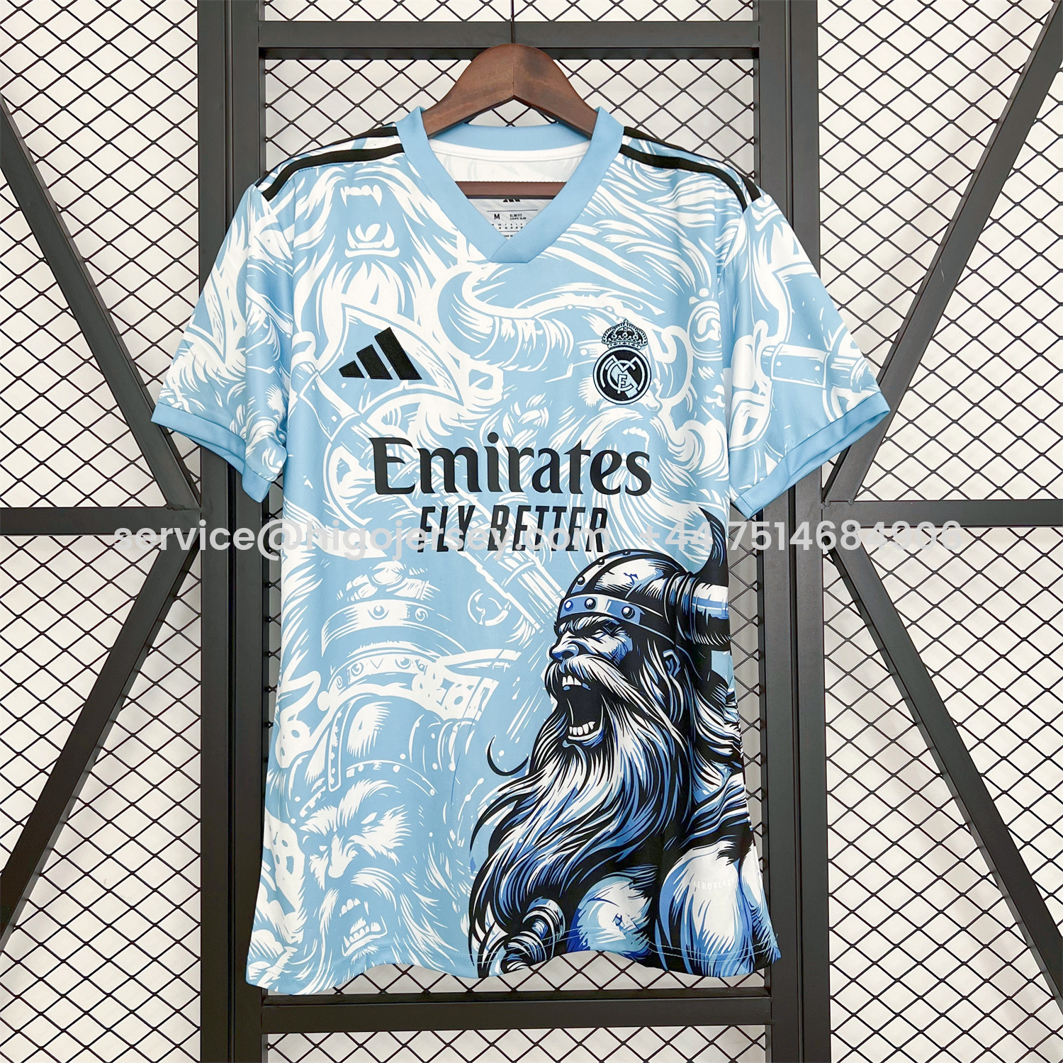 Higojerseys-Real Madrid 25-26 Blue Viking Warrior Special Jersey - Fans Version