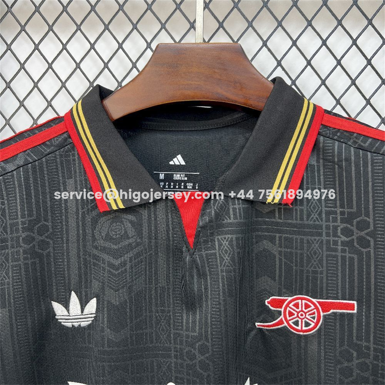 Higojerseys-Arsenal 25-26 Black POLO Throwback Trefoil Jersey - Fans Version