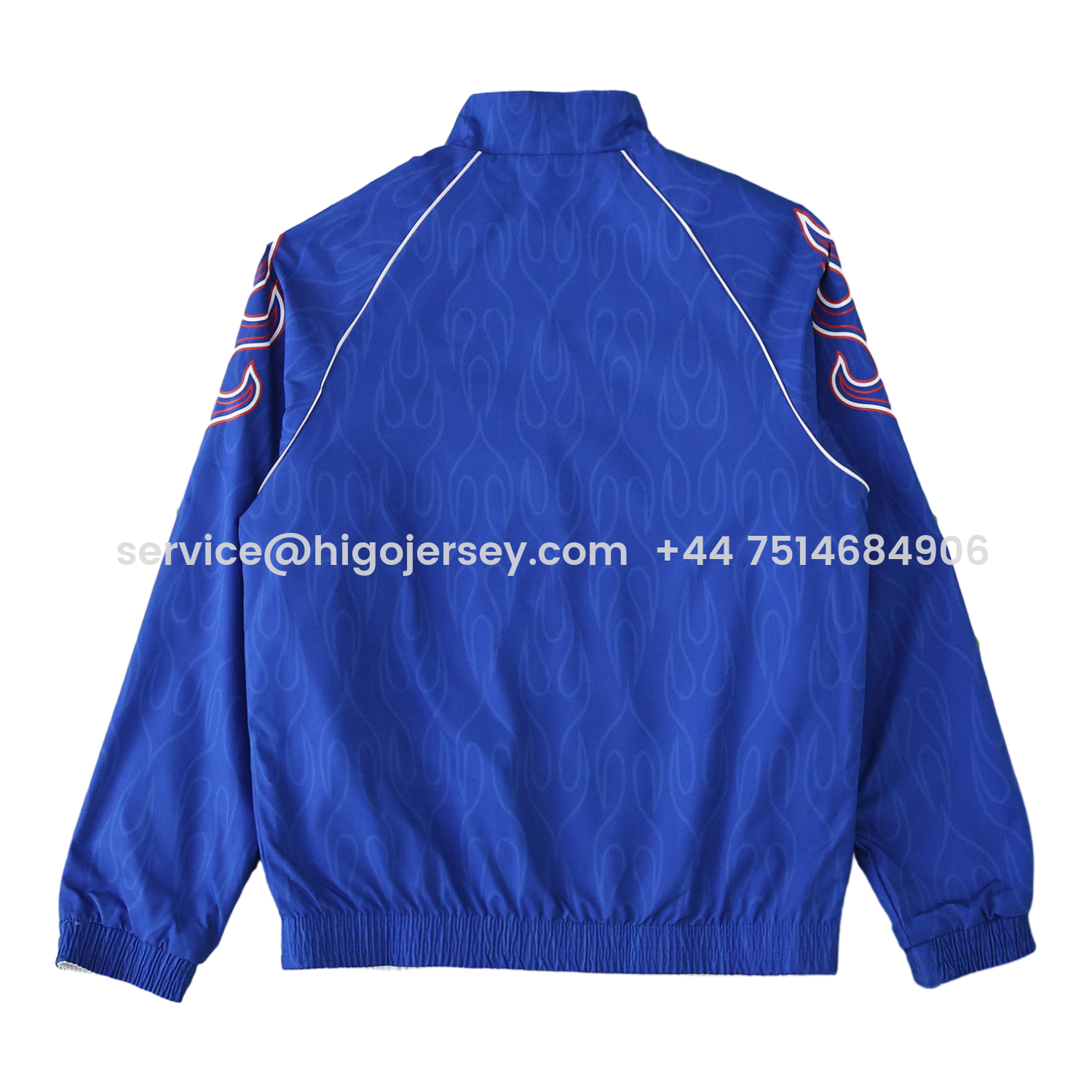 Higojerseys-Retro Japan 1998 Throwback Double Sided Reversible Windbreaker - White & Blue