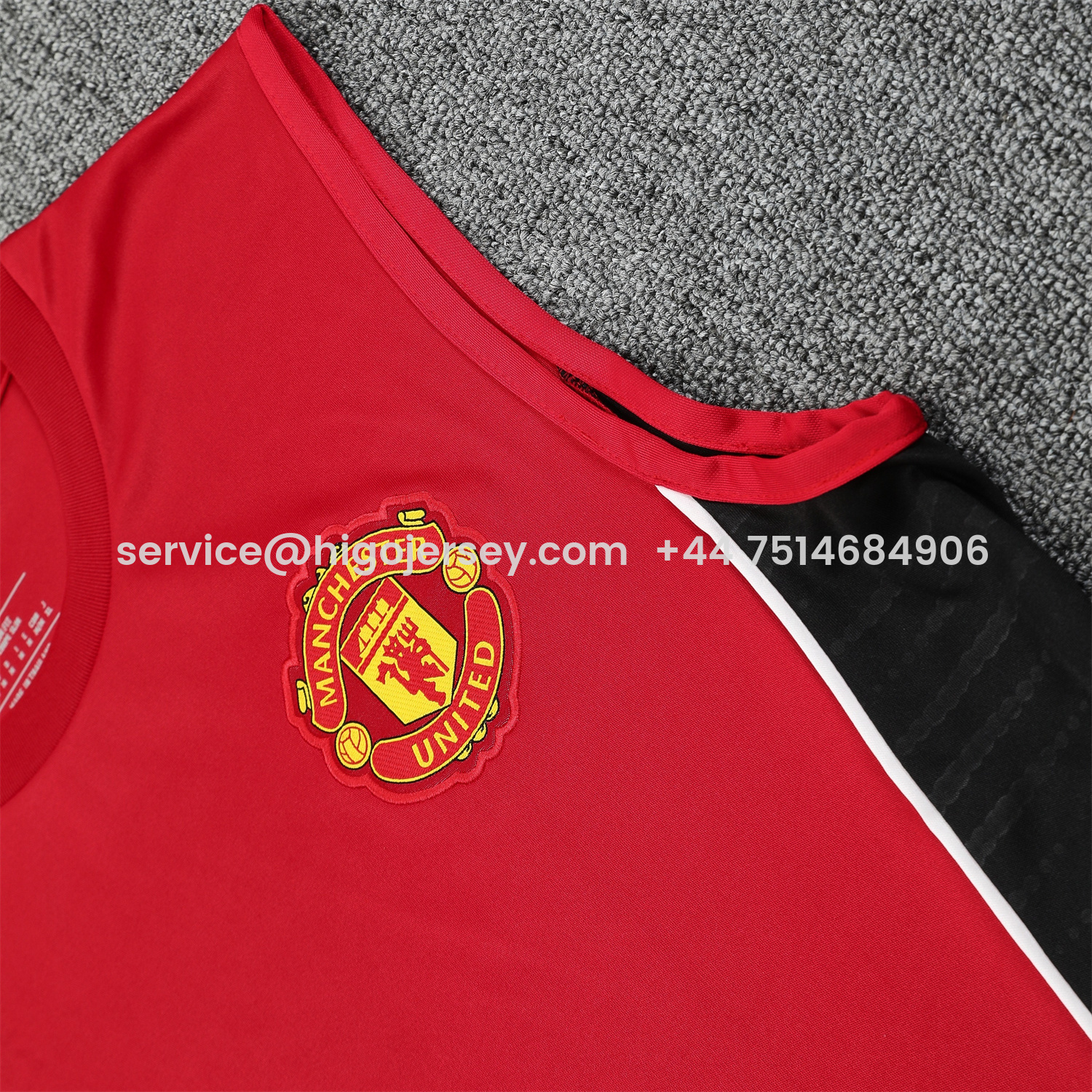 Higojerseys-Manchester United 25-26 Vest Training Set - Pure Red Vest & Black Shorts