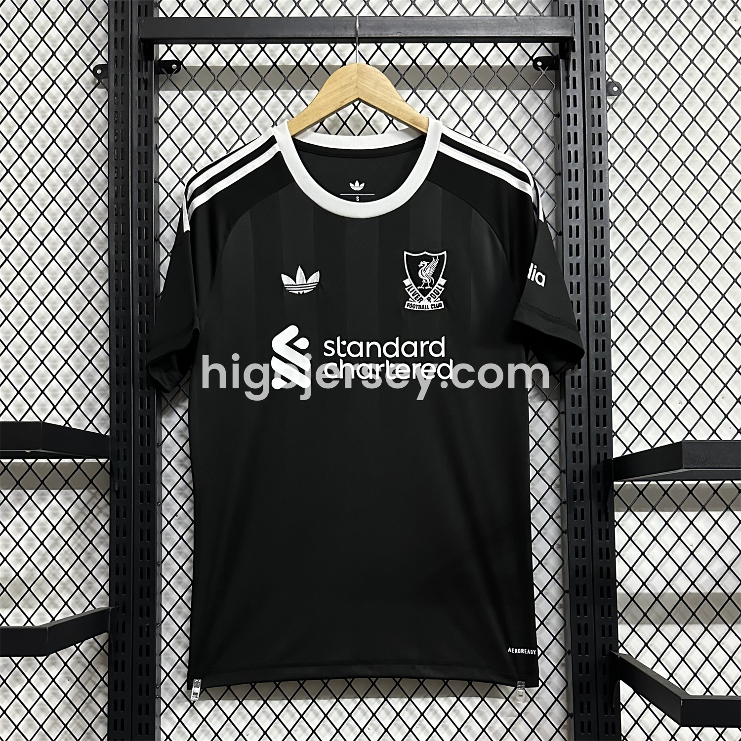 Higojerseys-Liver.pool 25-26 Black Trefoil Goalkeeper Jersey - Fans Version