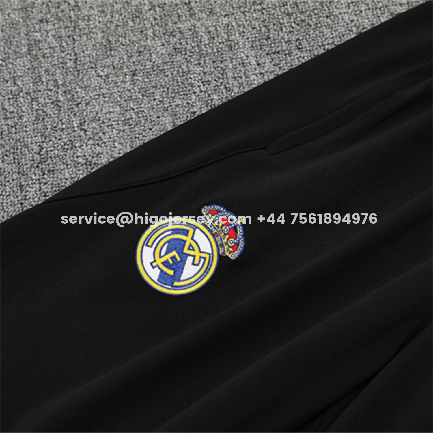 Higojerseys-Real Madrid 25-26 Long Sleeve Training Set - Player Version - Yellow Pattern Black Top and Black Pants