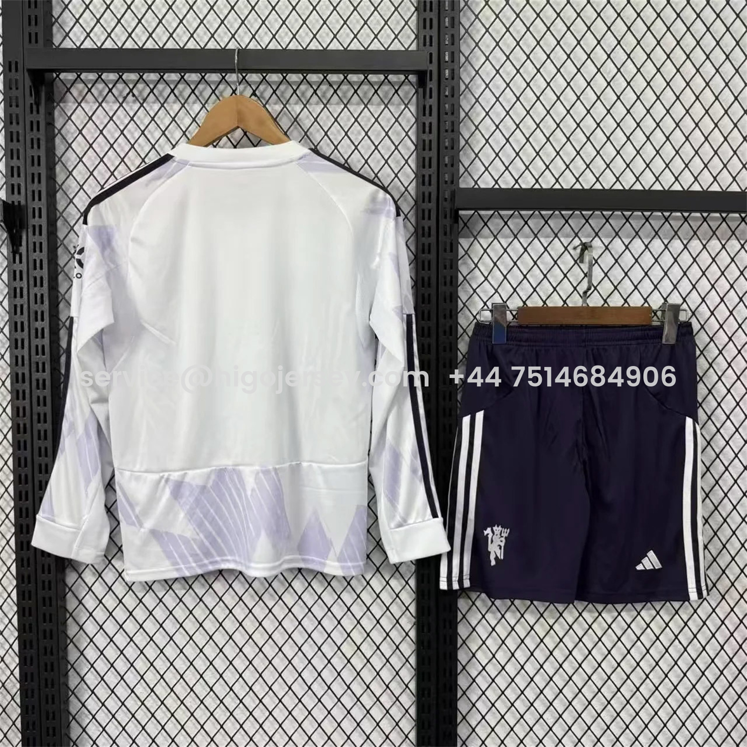 Higojerseys-Manchester United 25-26 Away Long Sleeves Kids Kit