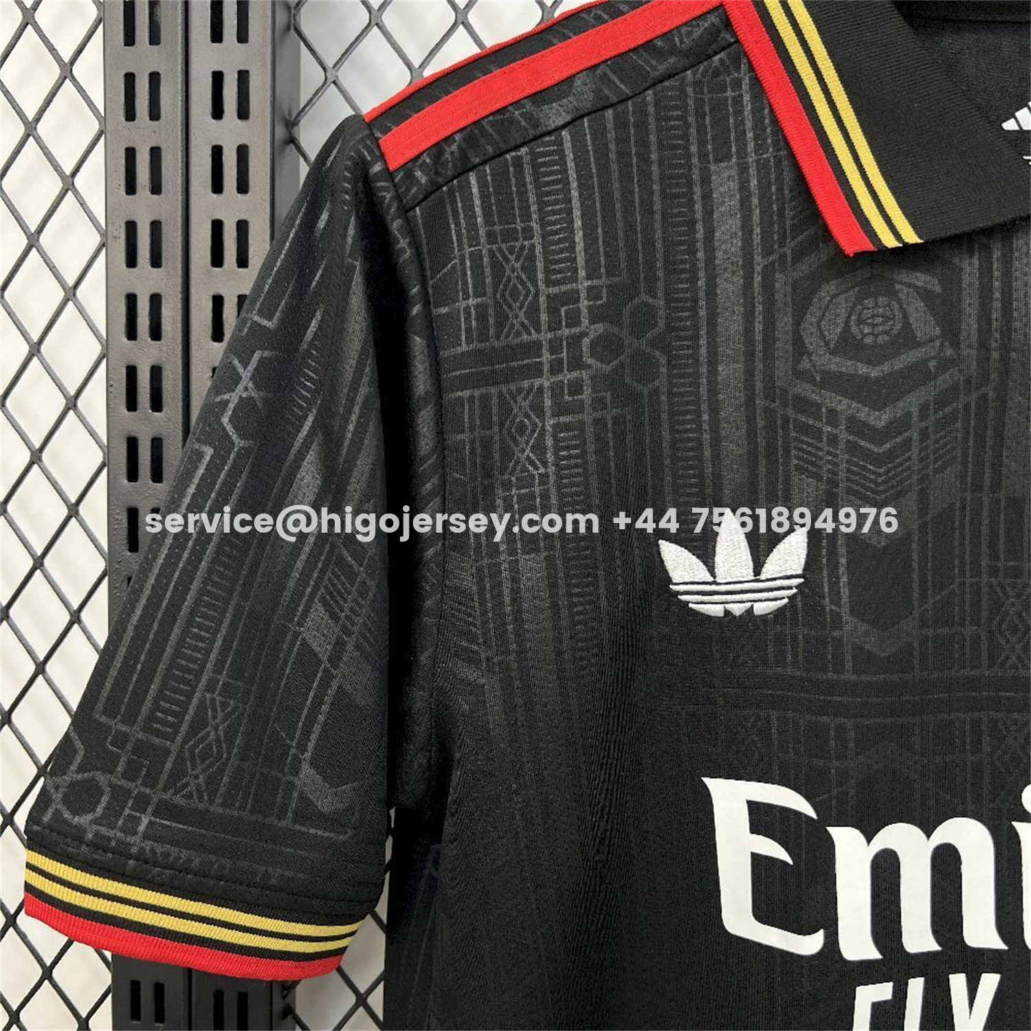 Higojerseys-Arsenal 25-26 Black POLO Throwback Trefoil Jersey - Fans Version