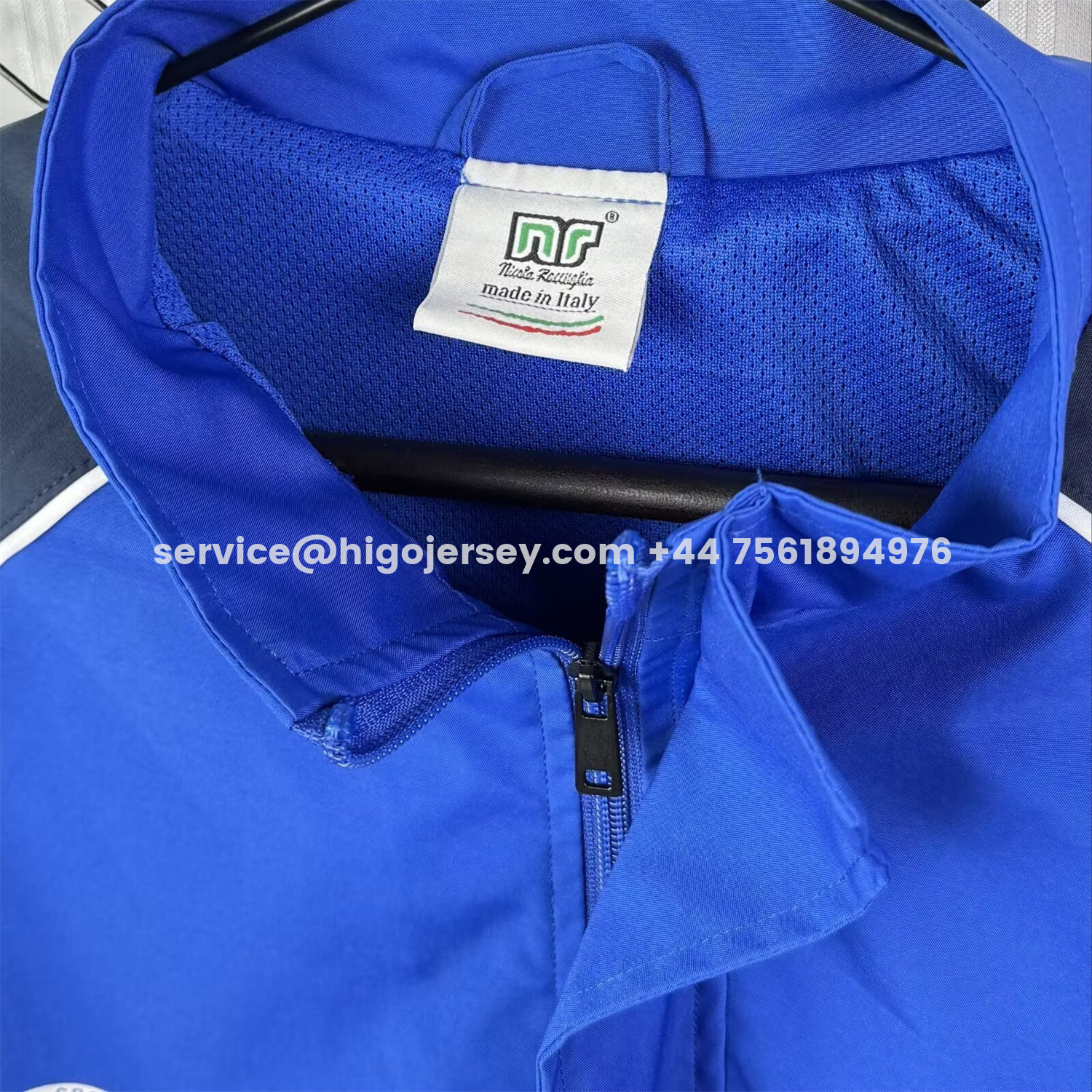 Higojerseys-Retro Napoli 1989-90 Blue And Black Windbreaker