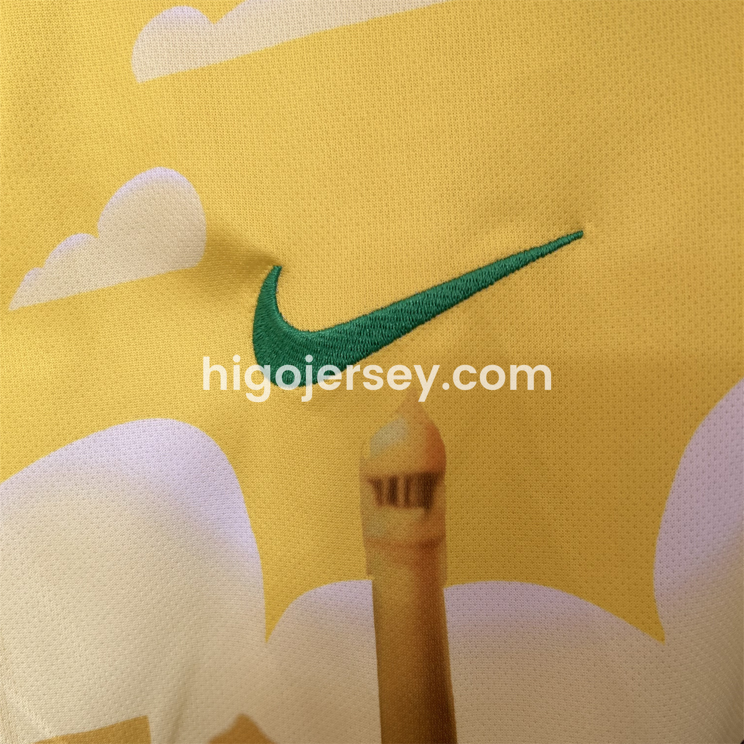 Higojerseys-Brazil 2025-26 Church Silhouette Yellow Jersey - Fans Version
