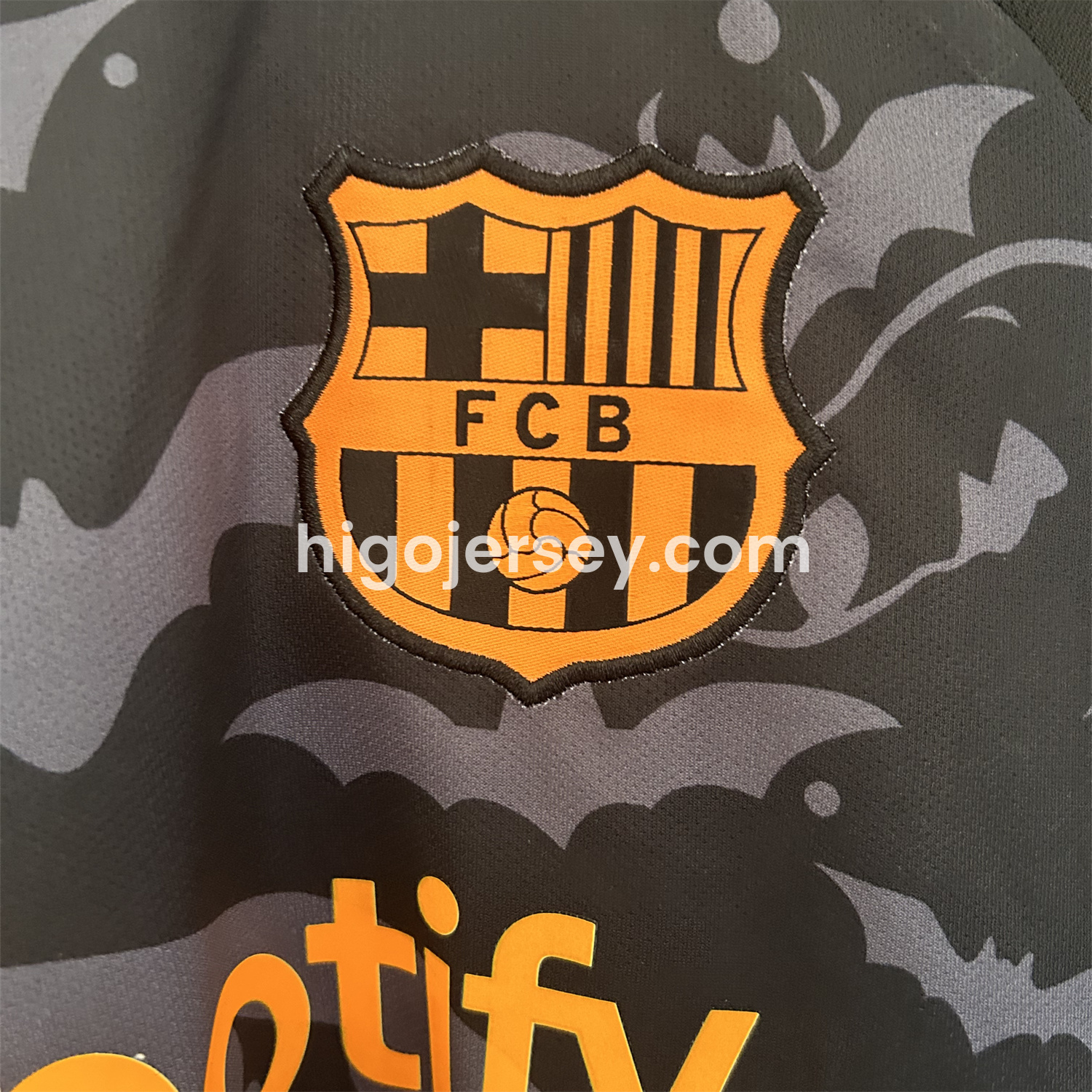 Higojerseys-Barcelona 25-26 Halloween Pumpkin Silhouette Black Jersey - Fans Version