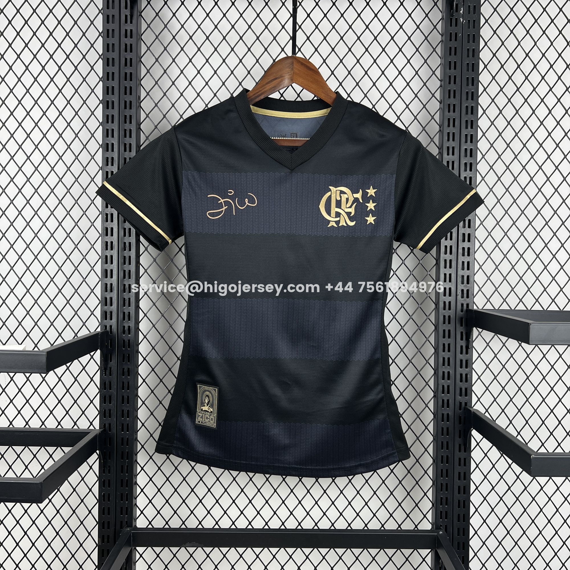 Higojerseys-Women's Flamengo 25-26 ZICO Commemorative Black Jersey
