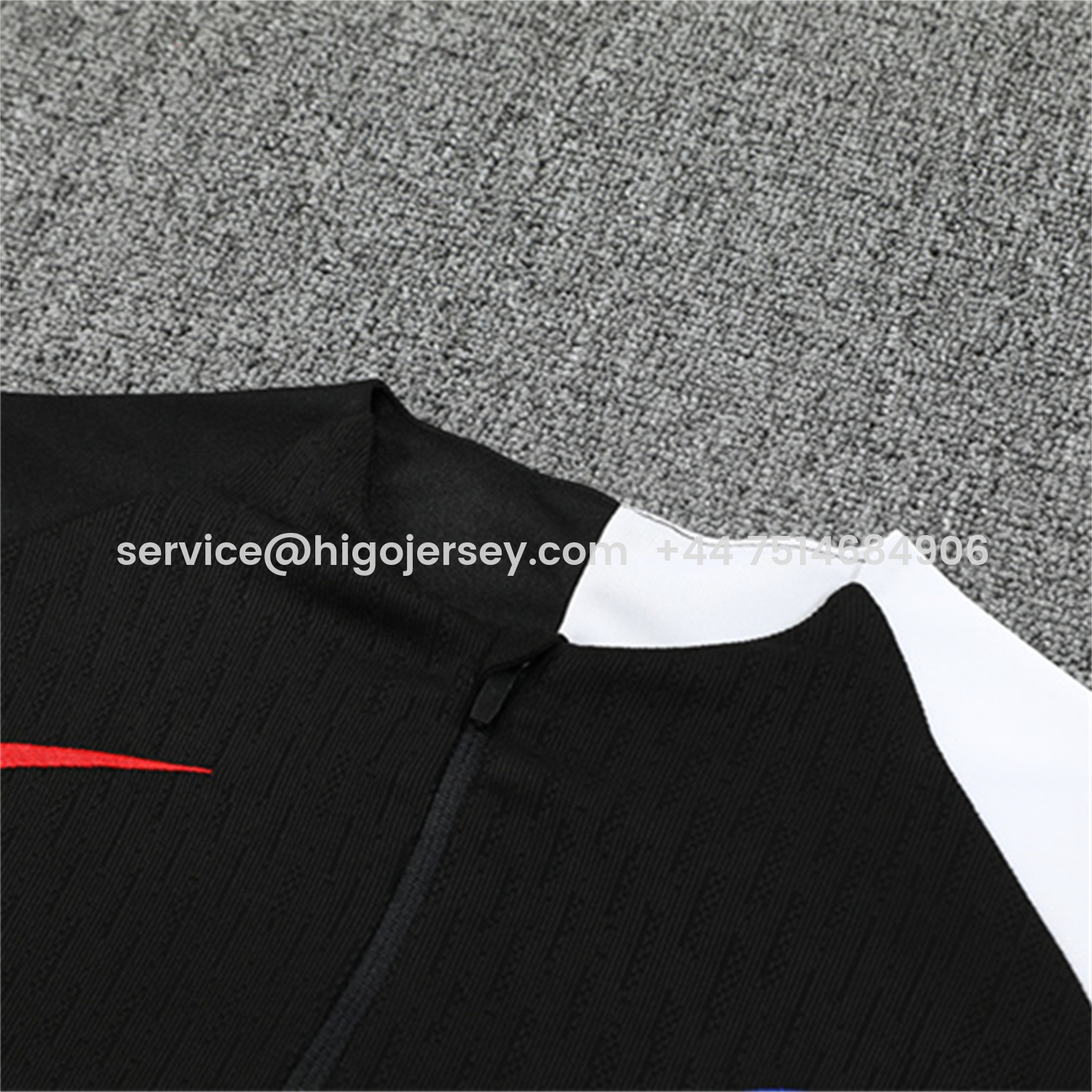 Higojerseys-Paris Saint-Germain PSG 25-26 Kids Long Sleeve Training Set - Player Version - Black Top and Black Pants