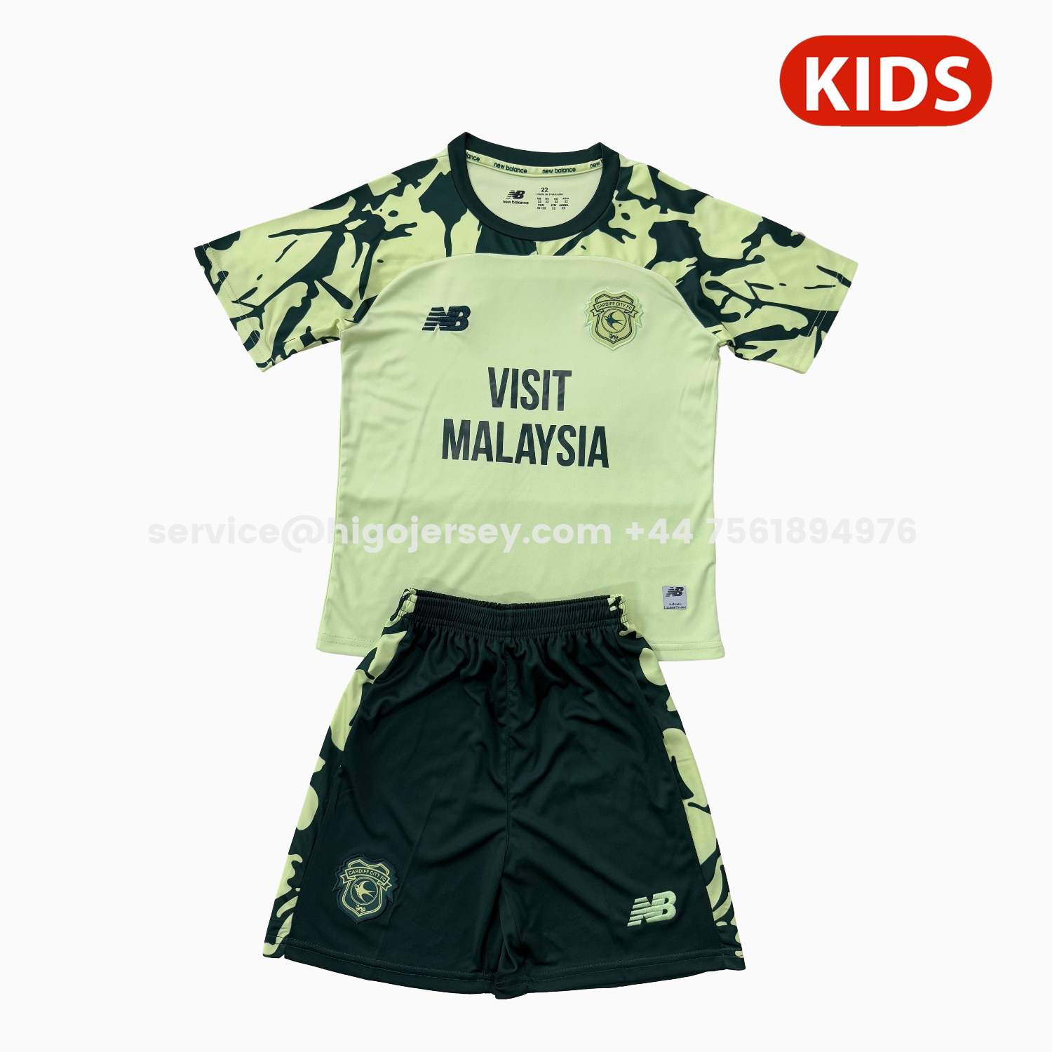 Higojerseys-Cardiff City 25-26 Away Kids Kit