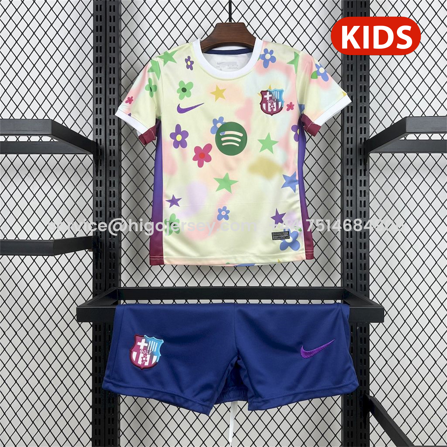 Higojerseys-Barcelona 25-26 Stars And Flowers Pink Special Kids Kit