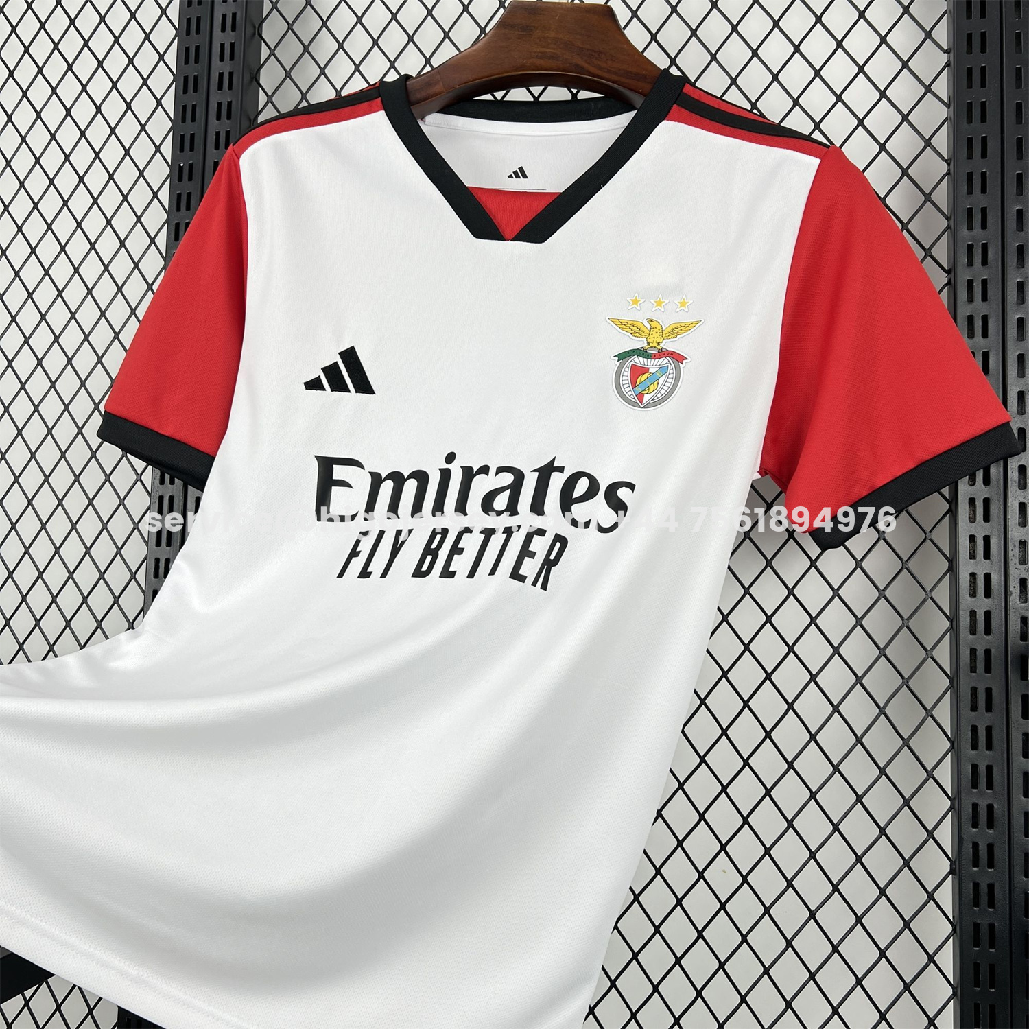 Higojerseys-Benfica 25-26 Red Sleeves White Special Jersey - Fans Version