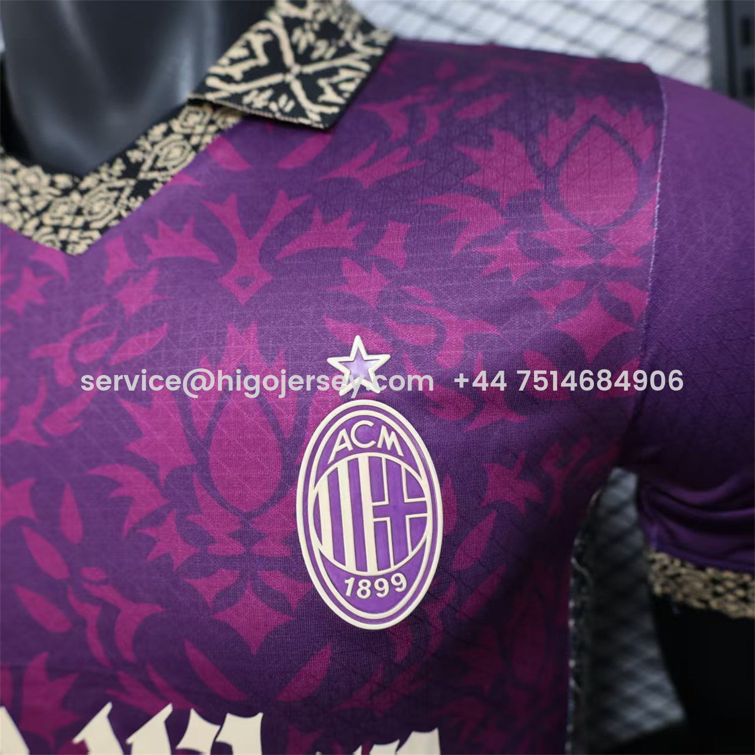 Higojerseys-AC Milan 25-26 Team Name Advertisement Purple POLO Special Jersey - Player Version