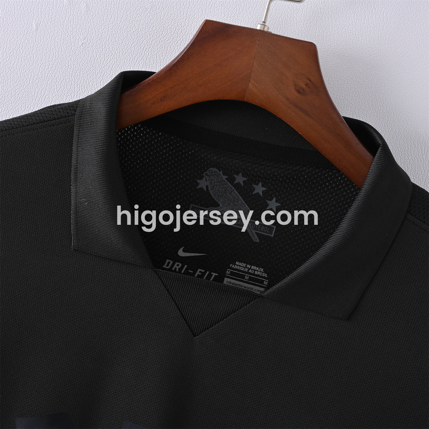 Higojerseys-Retro Brazil 2013-14 Black Five-Stars Special Edition Jersey