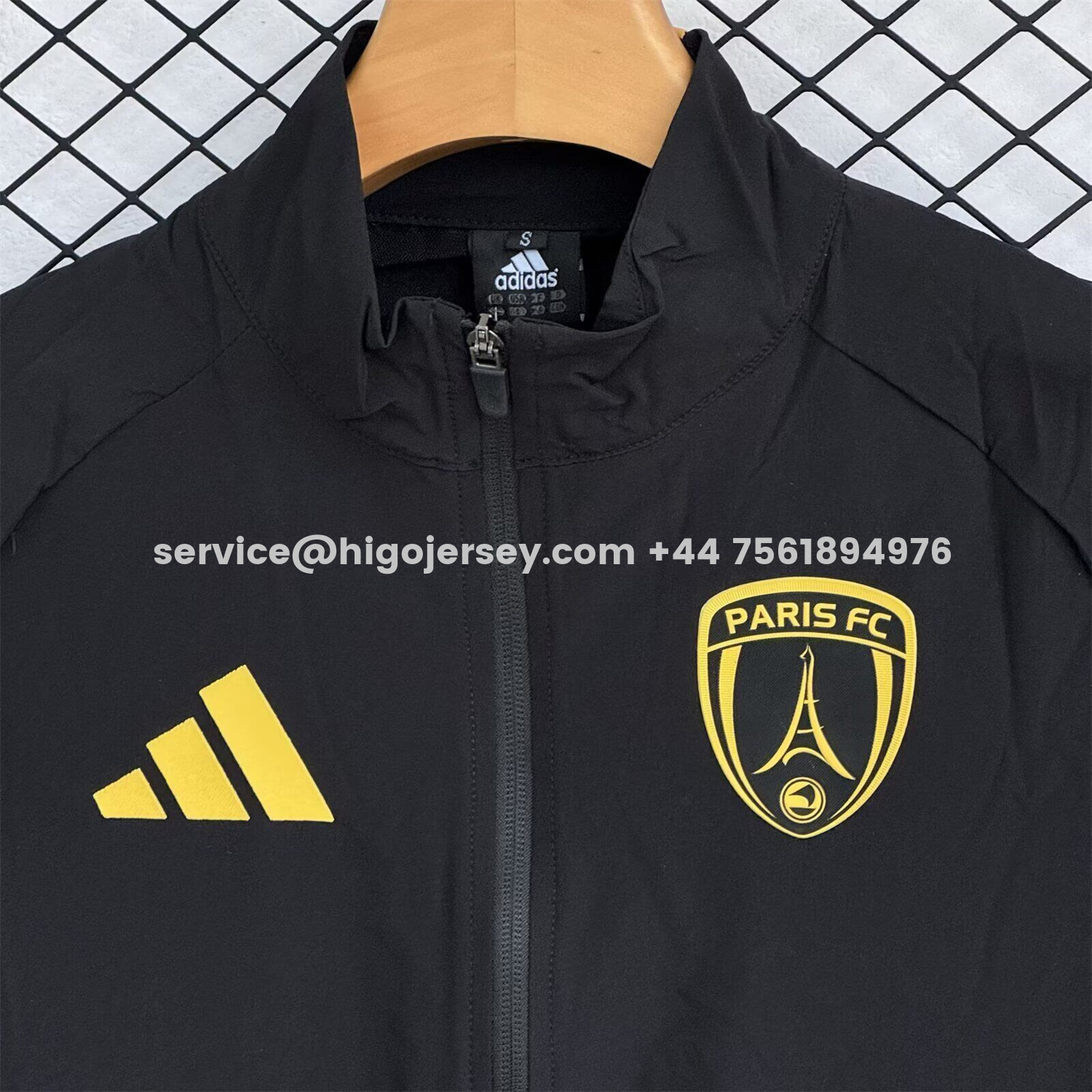 Higojerseys-Paris FC 25-26 Windbreaker Training Set - Black Yellow Top and Pants