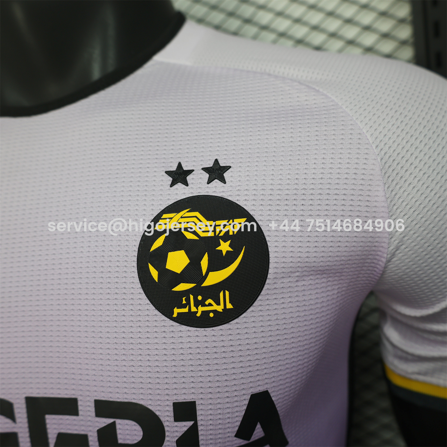 Higojerseys-Algeria 25-26 White-purple Gradient Jersey with Black Chest Text - Player Version