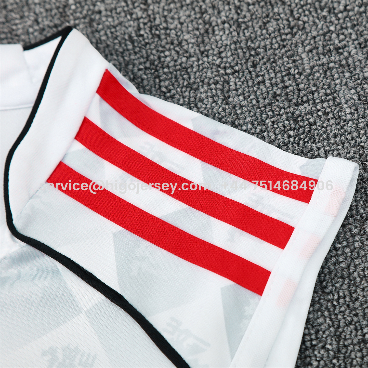 Higojerseys-Manchester United 25-26 Vest Training Set - Red Edge White Vest & Black Shorts