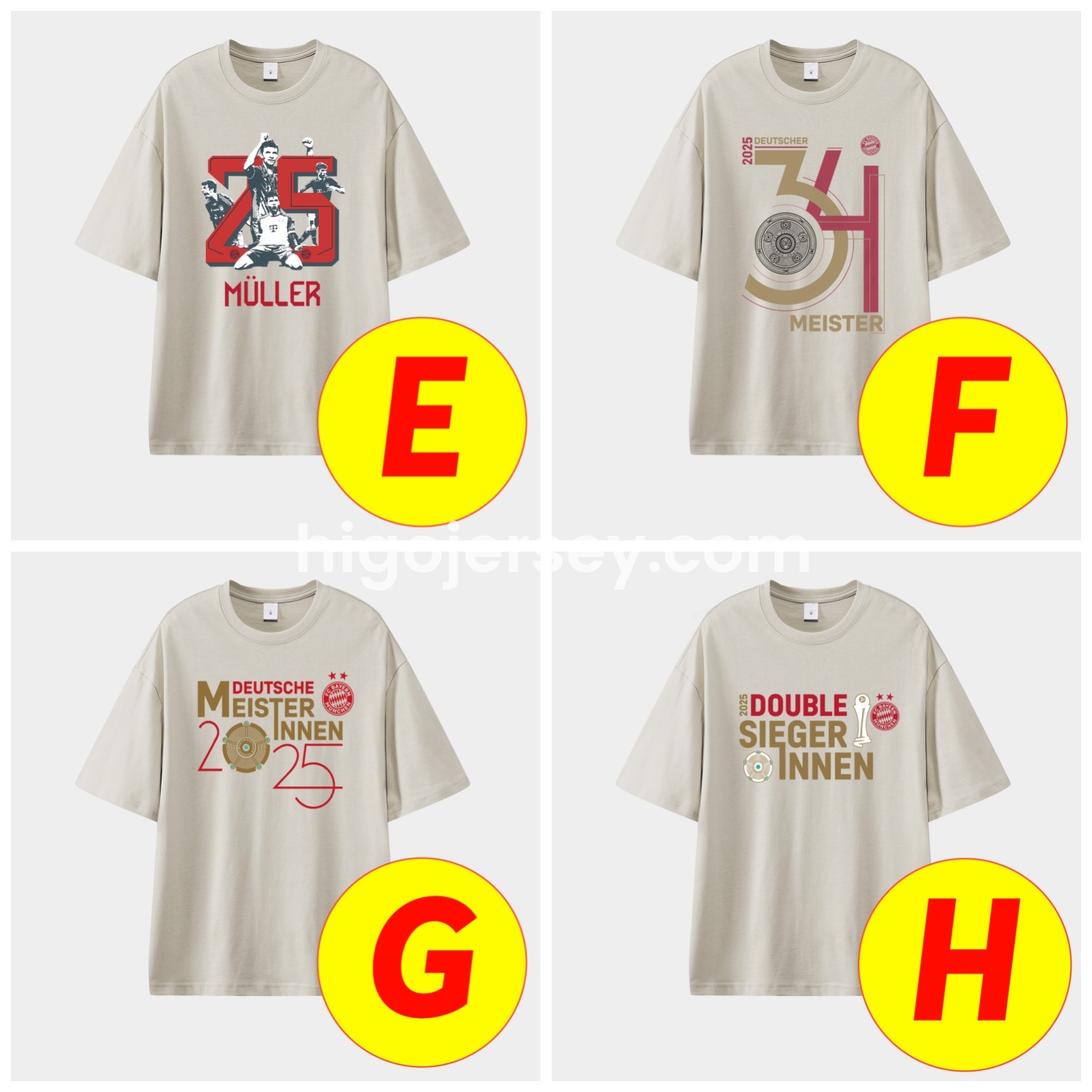 Higojerseys-Bayern Munich Bundesliga Champions Deutscher Meister 2025 Unisex Pure Cotton T-shirt
