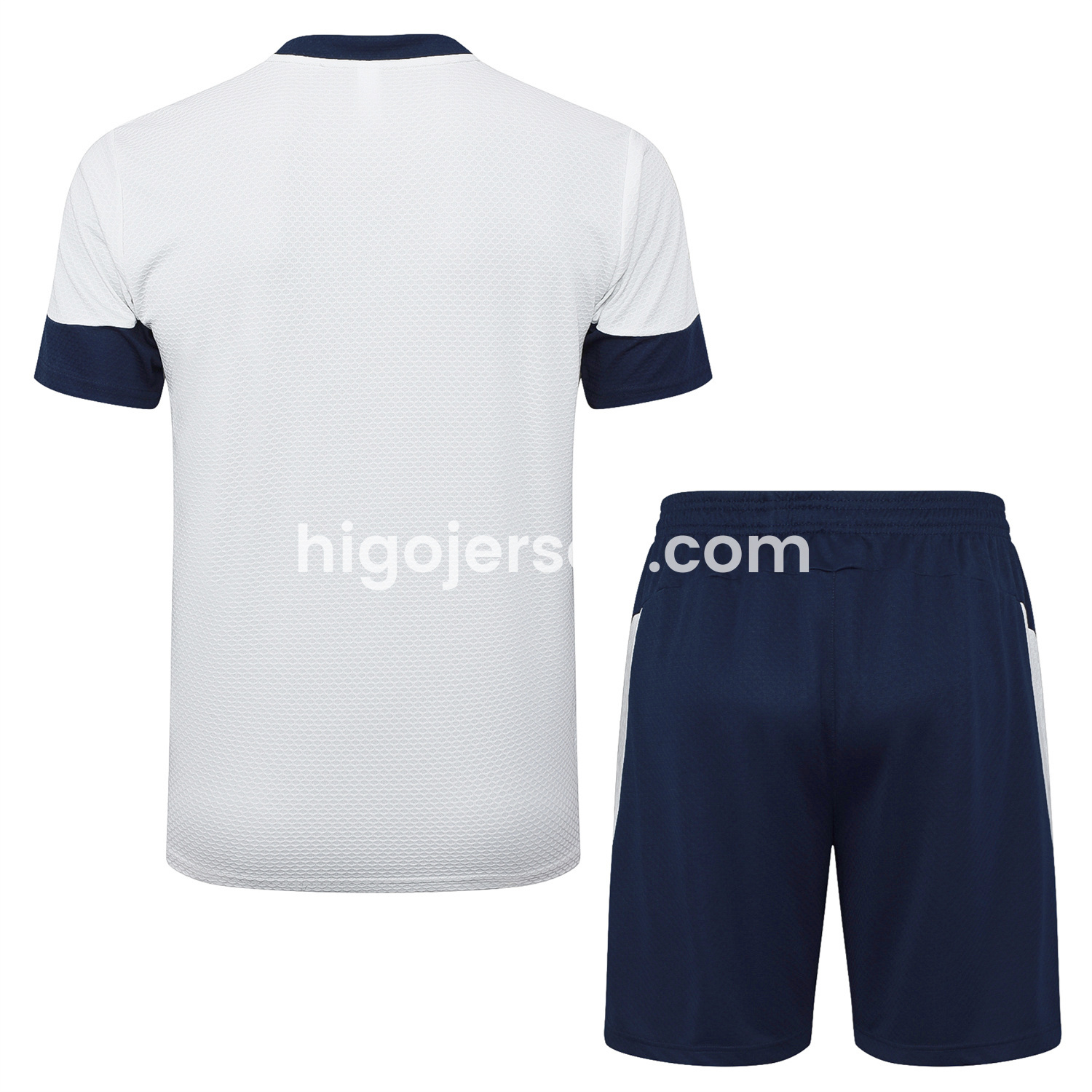 Higojerseys-Portugal 25-26 Short-Sleeve Training Set - Off White Top and Deep Blue Shorts