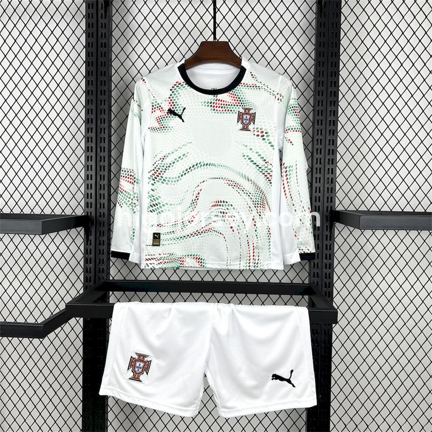 Higojerseys-Portugal 2025-26 Away Long Sleeves Kids Kit