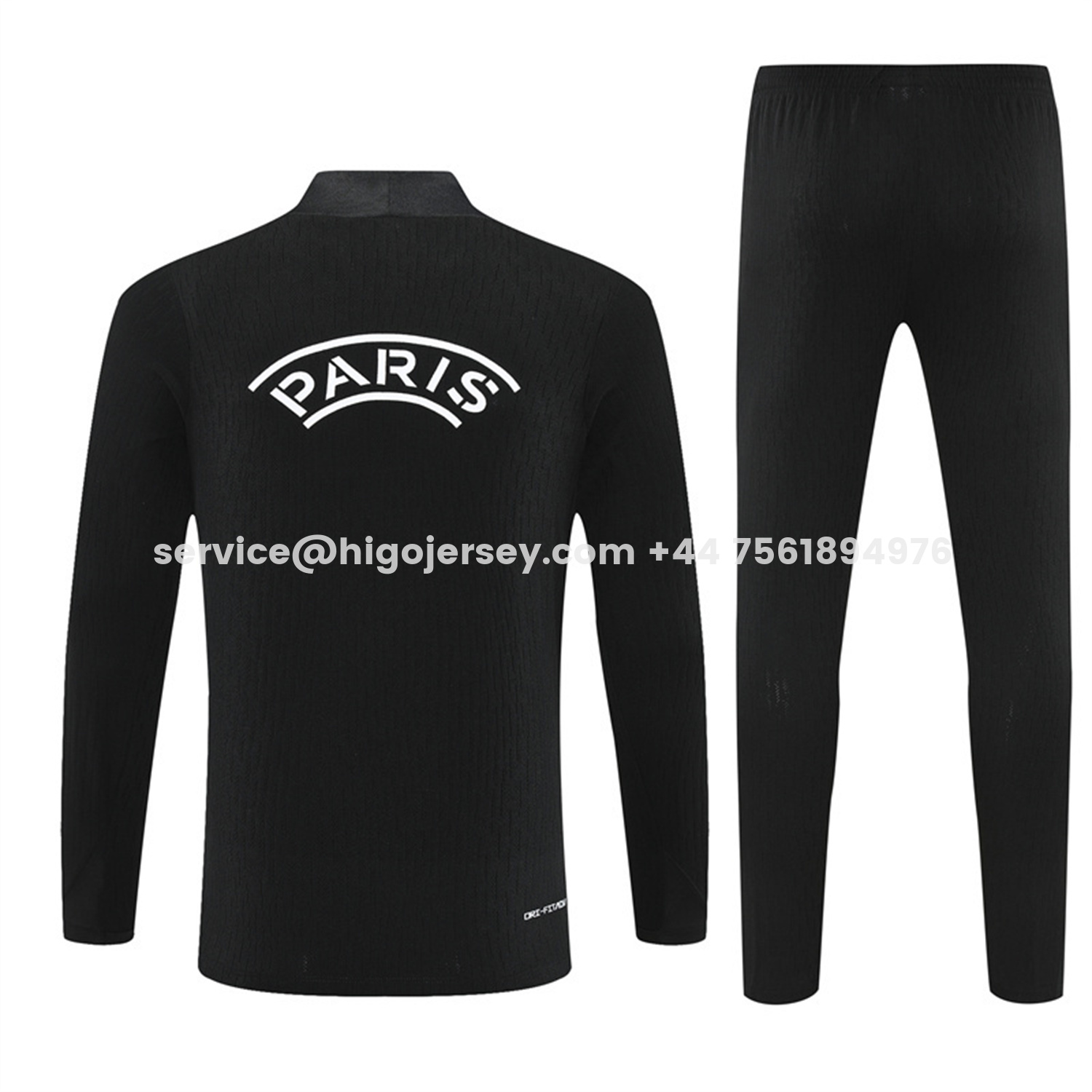 Higojerseys-Paris Saint-Germain PSG 25-26 Jordan Long Sleeve Training Set - Pure Black Top & Pants