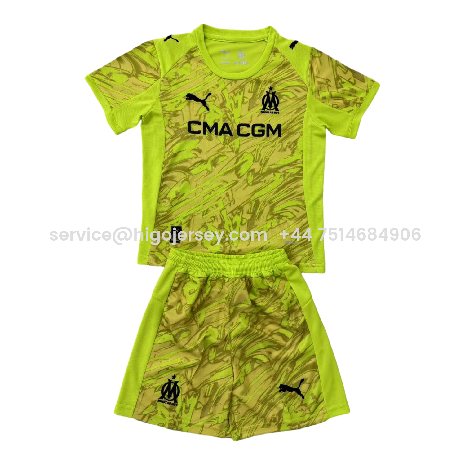 Higojerseys-Marseille 25-26 Green Goalkeeper Men's Adult Jersey Set - Fans Version