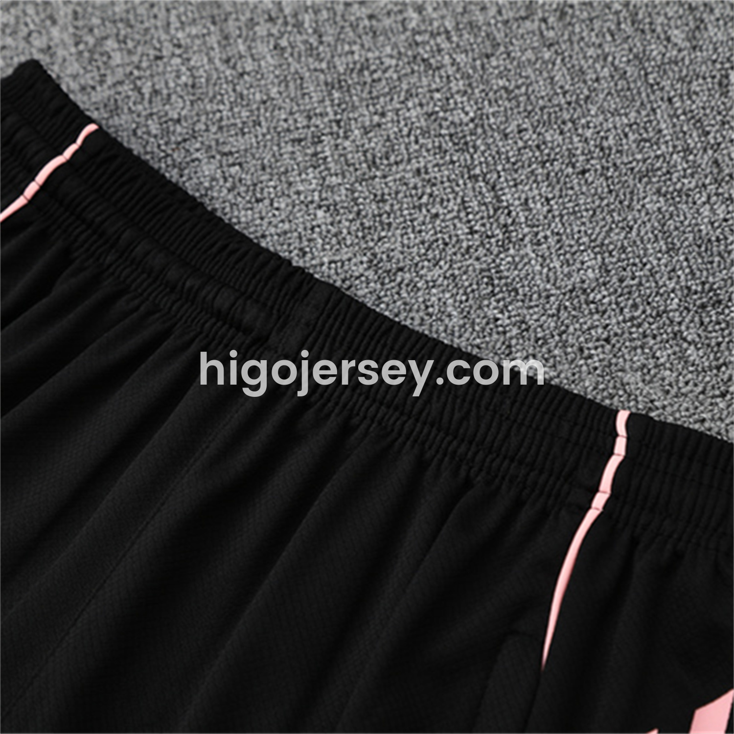 Higojerseys-Real Madrid 25-26 Short-Sleeve Training Set - Pink Black Top & Black Shorts