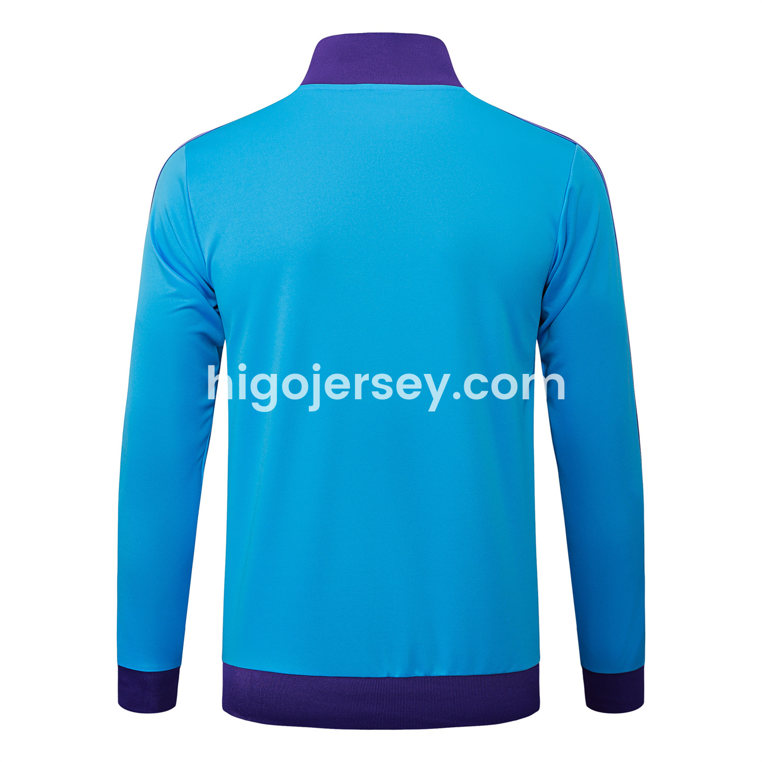 Higojerseys-Real Madrid 25-26 Throwback Trefoil Jacket Training Tracksuit - Blue Jackets & Purple Pants