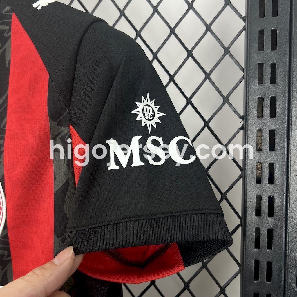 Higojerseys-AC Milan 25-26 Home Kids Kit