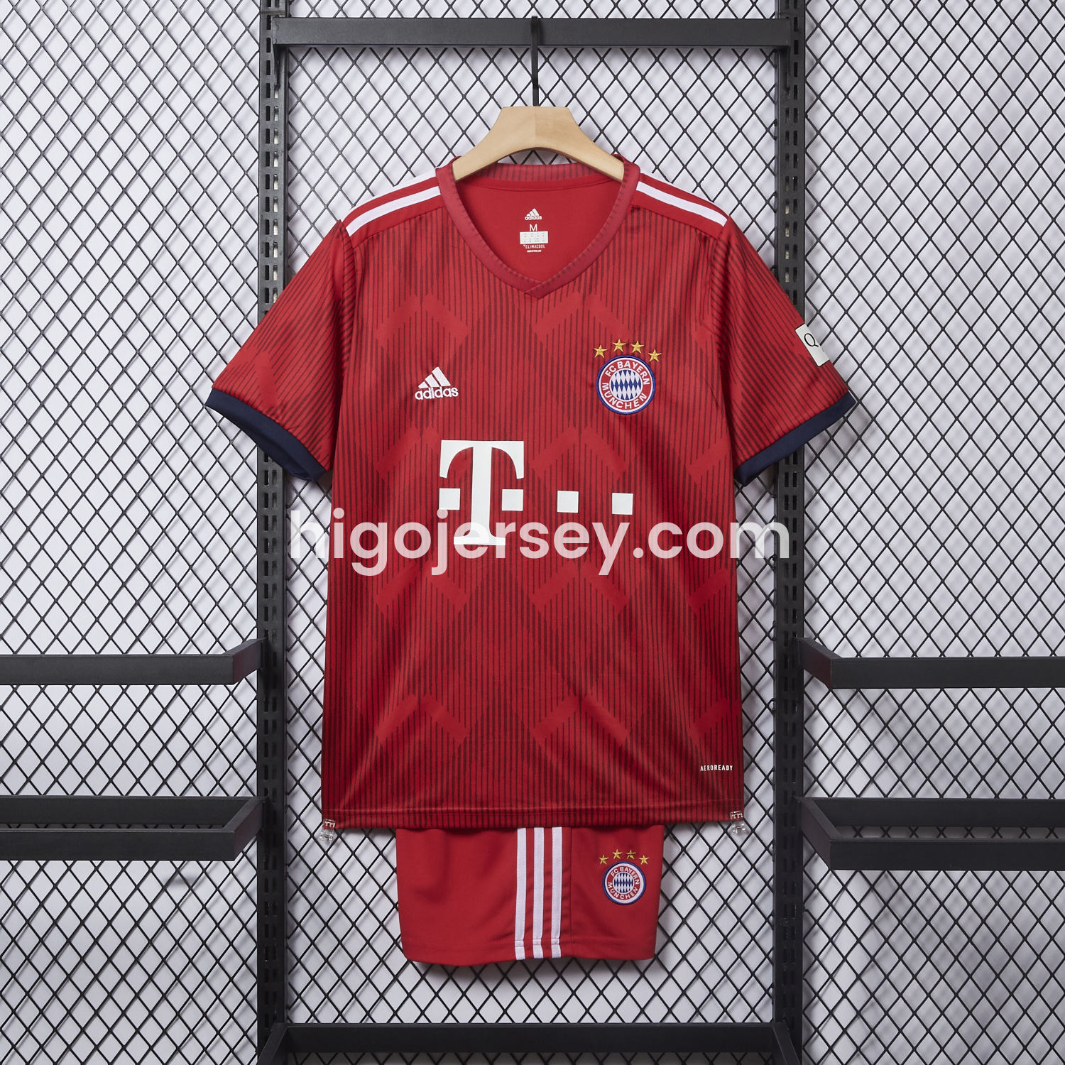 Higojerseys-Retro Bayern Munich 2018-19 Home Men's Adult Jersey Set - Fans Version