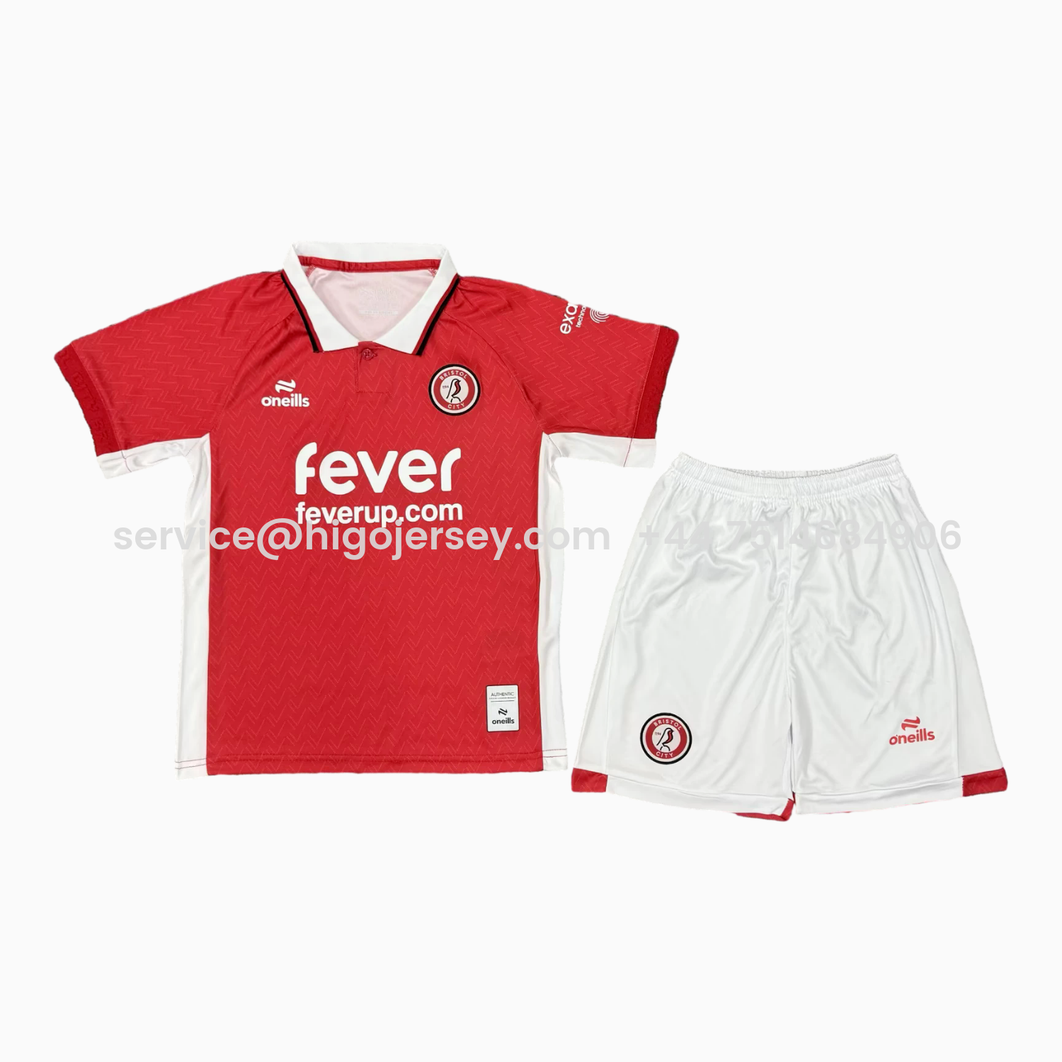 Higojerseys-Bristol City 25-26 Home Red Kids Kit