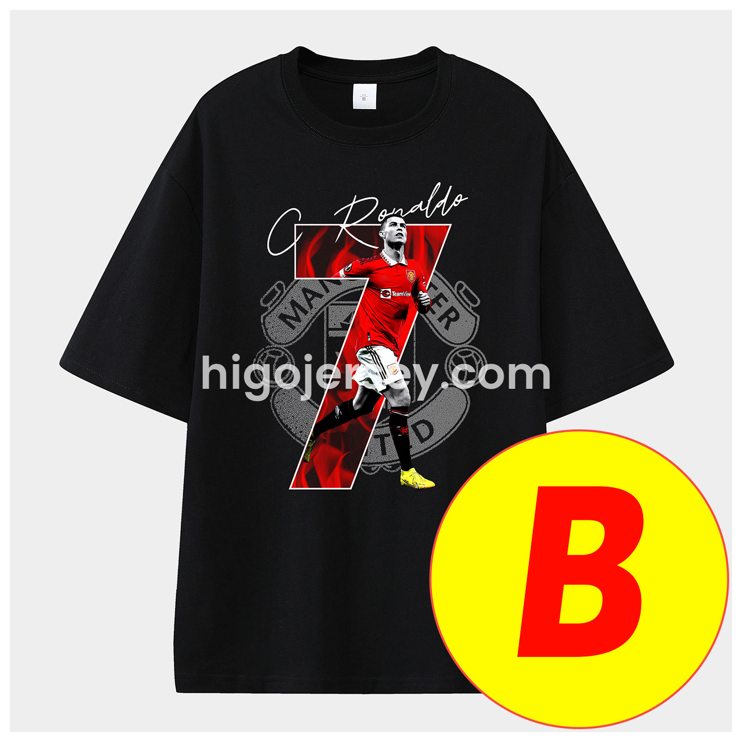 Higojerseys-Cristiano Ronaldo Portugal Real Madrid Manchester United Unisex Pure Cotton T-shirt