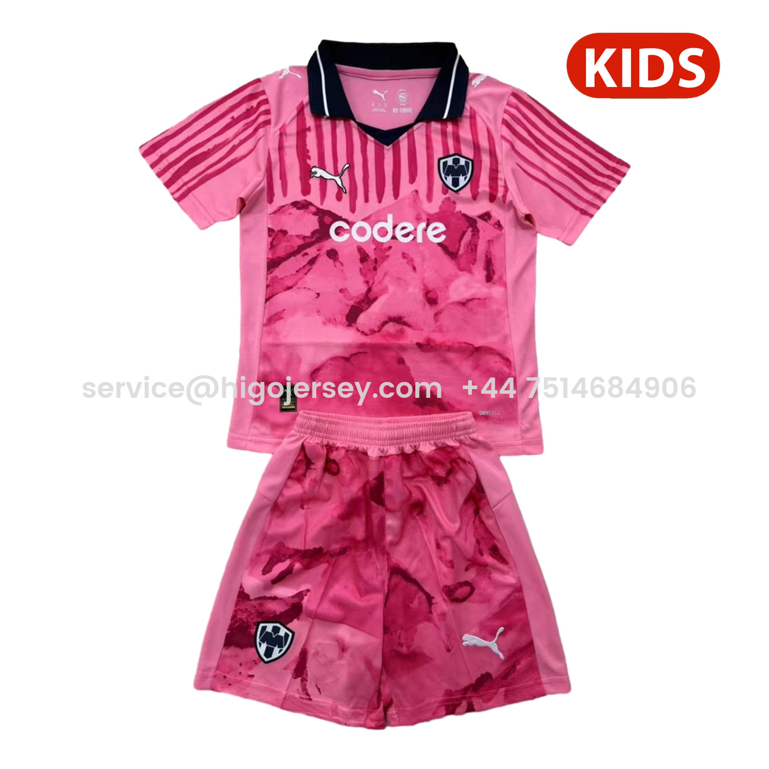 Higojerseys-Rayados Monterrey 25-26 Pink Goalkeeper Kids Kit