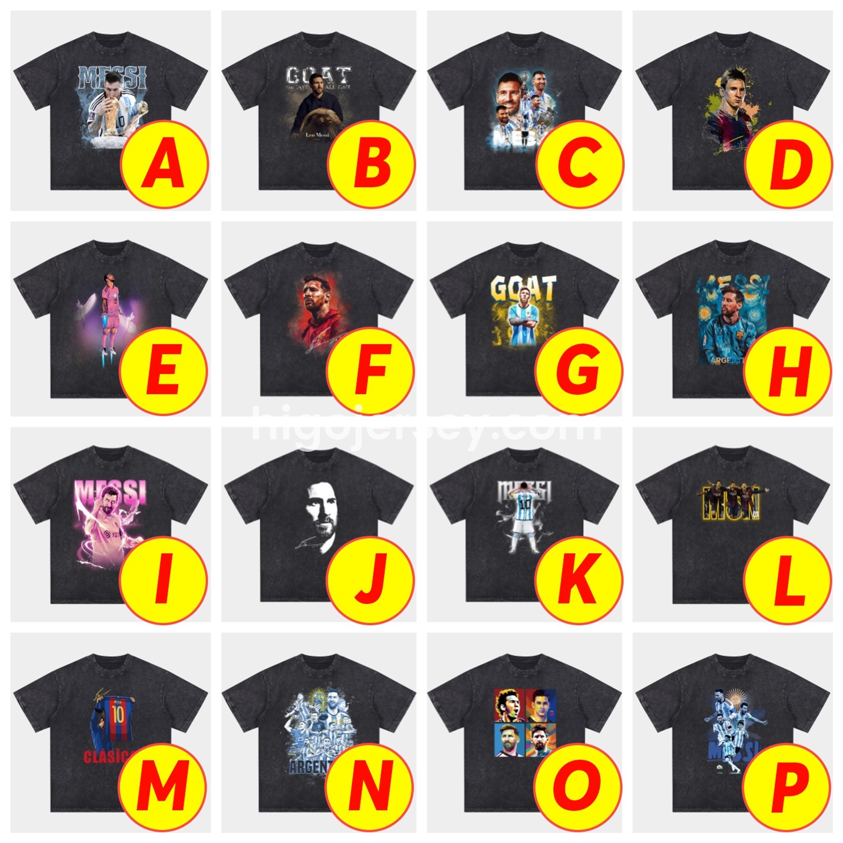 Higojerseys-Messi GOAT Argentina Barcelona INT M.A.M Oversized Washed T-Shirt