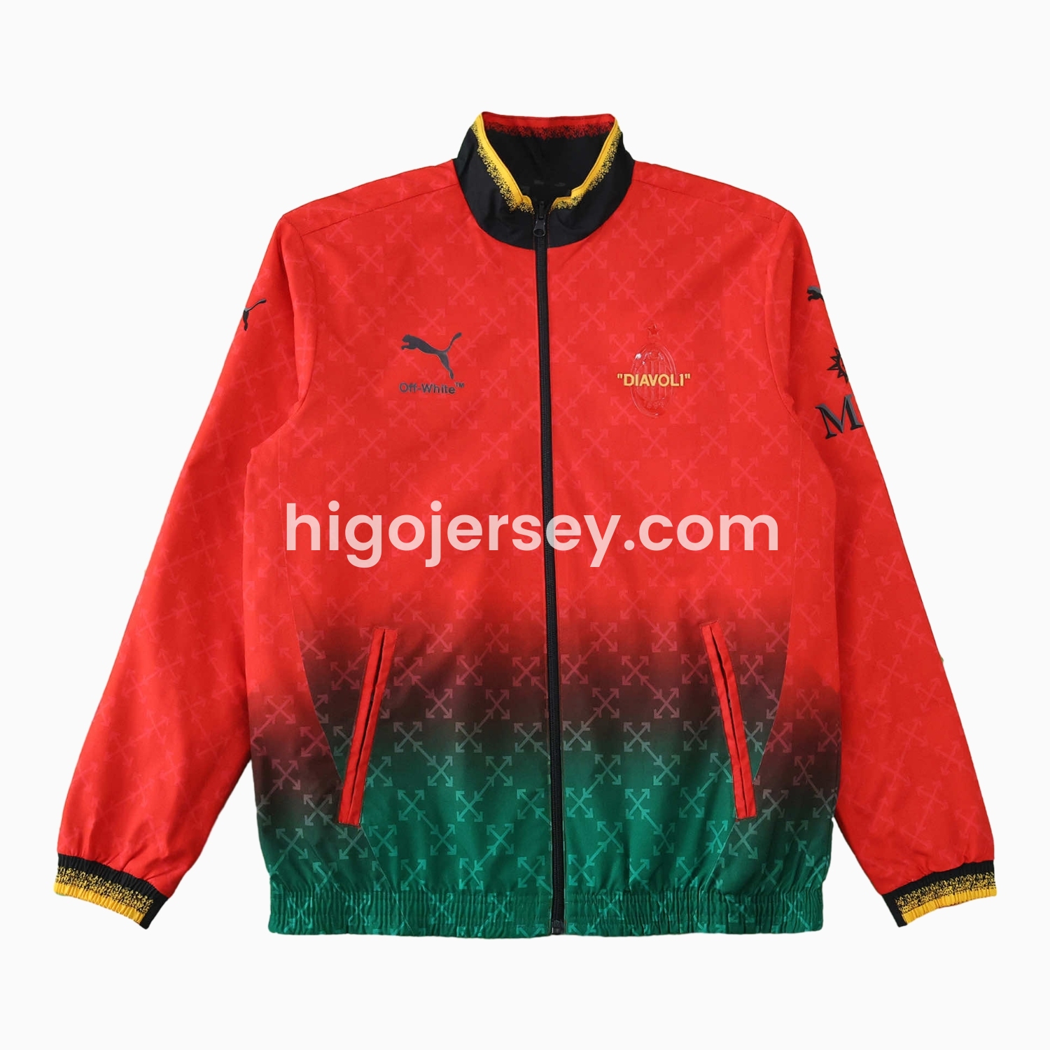 Higojerseys-AC Milan 24-25 Fourth “Diavoli” Special Edition Double Sided Reversible Windbreaker - Black & Red