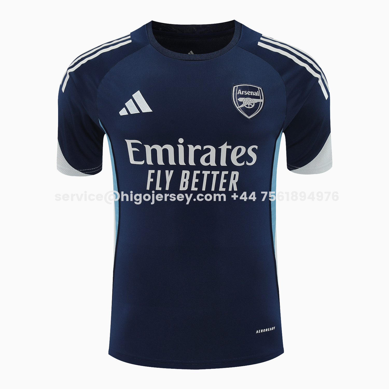 Higojerseys-Arsenal 25-26 Short-Sleeve Training Set - Deep Blue Top & Shorts
