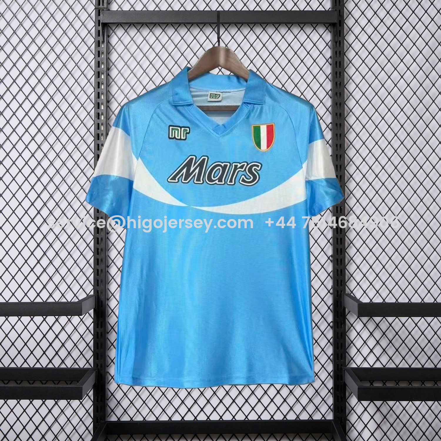Higojerseys-Retro Napoli 1990-91 Home 2 Sky Blue And White Jersey