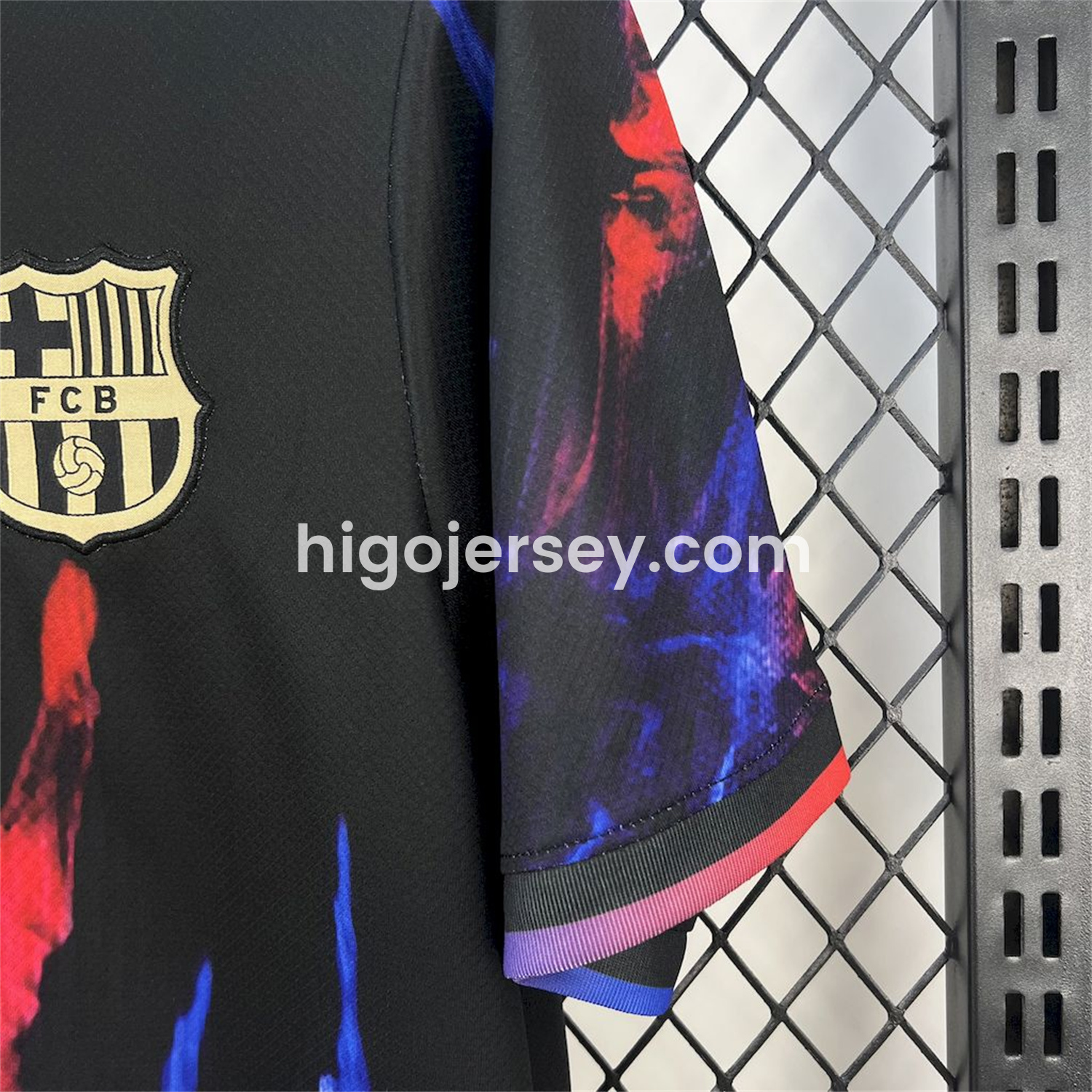 Higojerseys-Barcelona 25-26 Red & Blue Palm Black Jersey - Fans Version