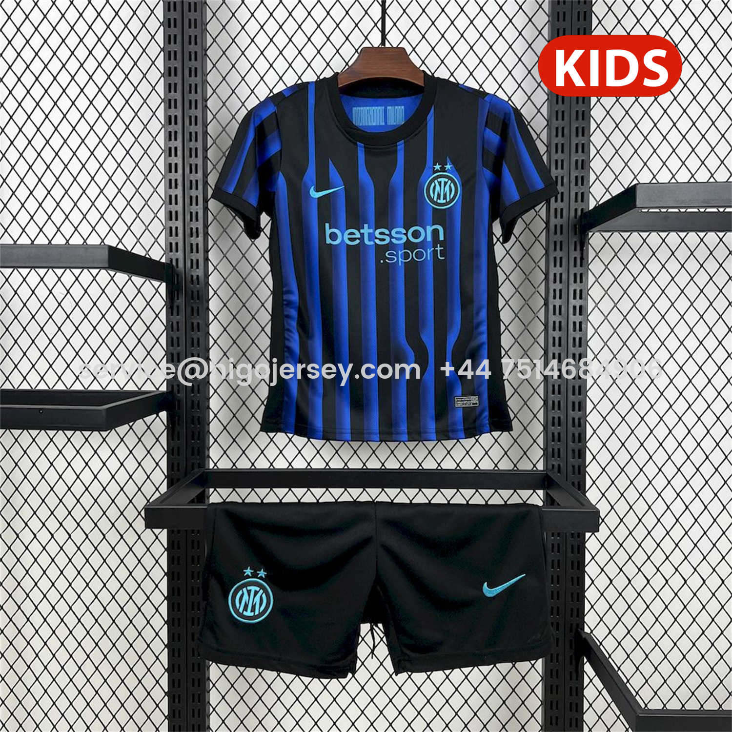 Higojerseys-Inter Milan 25-26 Home Kids Kit
