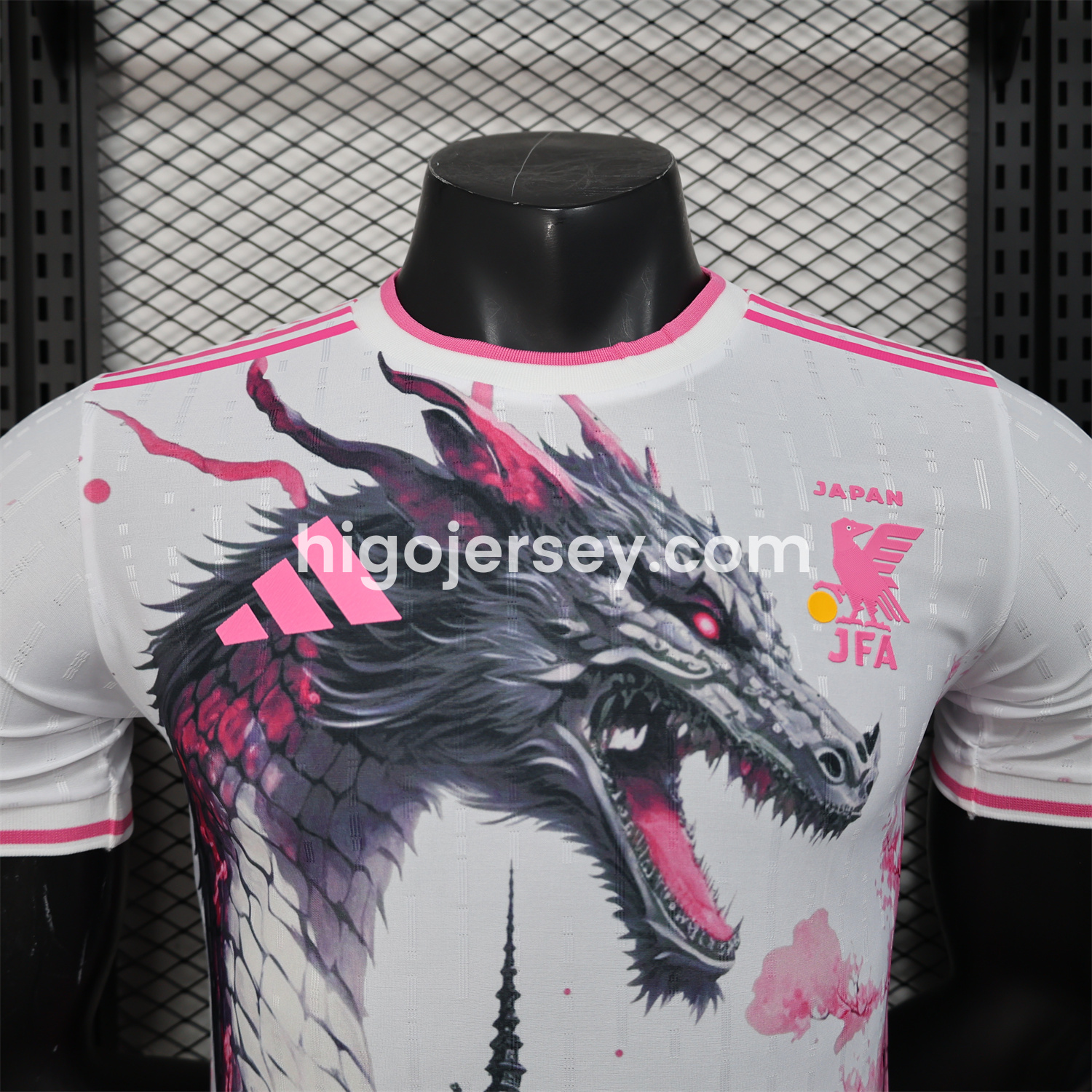 Higojerseys-Japan 25-26 Black Dragon & Tower White Special Edition Jersey - Player Version