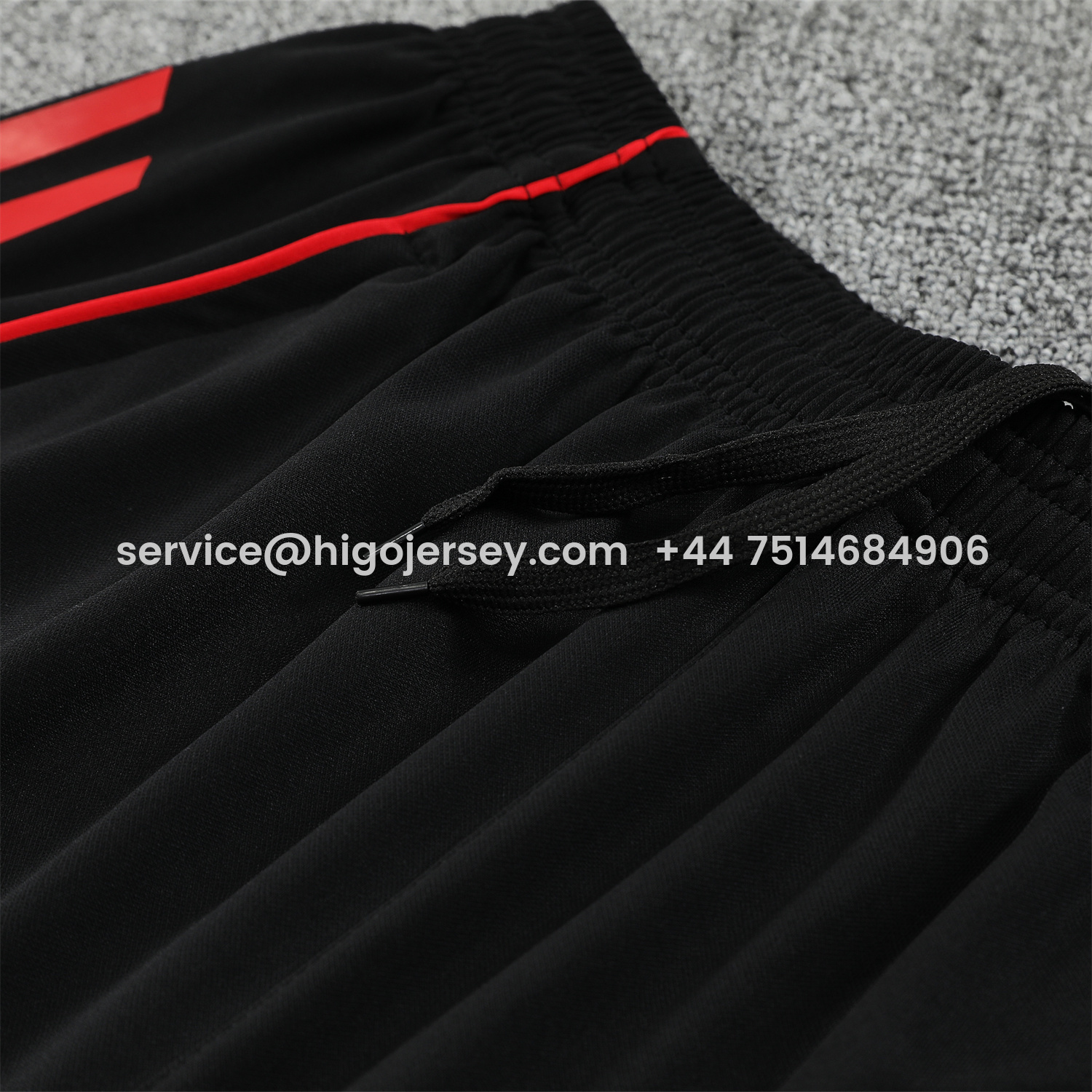 Higojerseys-Manchester United 25-26 Short-Sleeve Training Set - Red Black Blocks White Top & Black Shorts