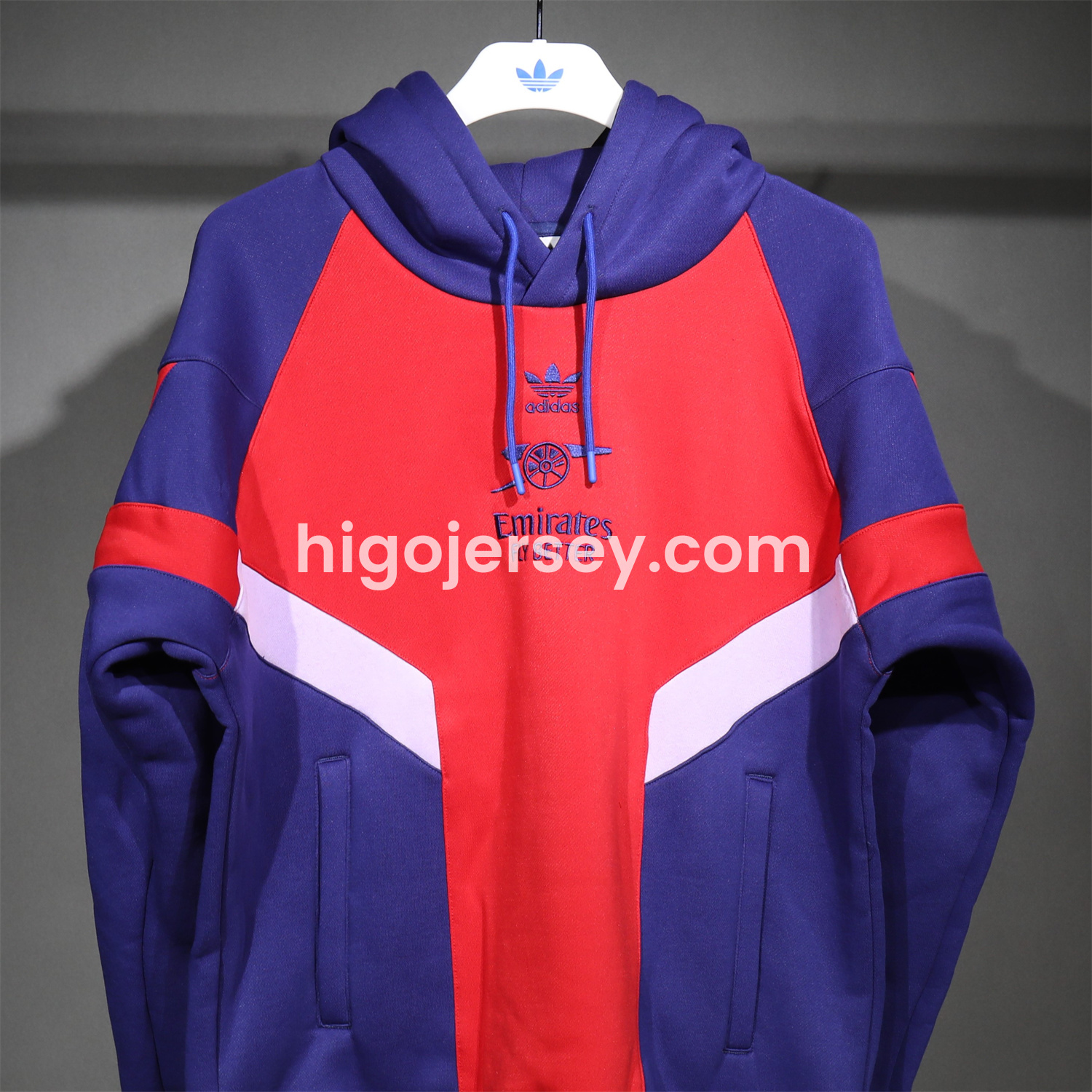 Higojerseys-Arsenal 2025 Fleece-Lined Training Hoodie Set - Purple & Red Hoodie + Pants