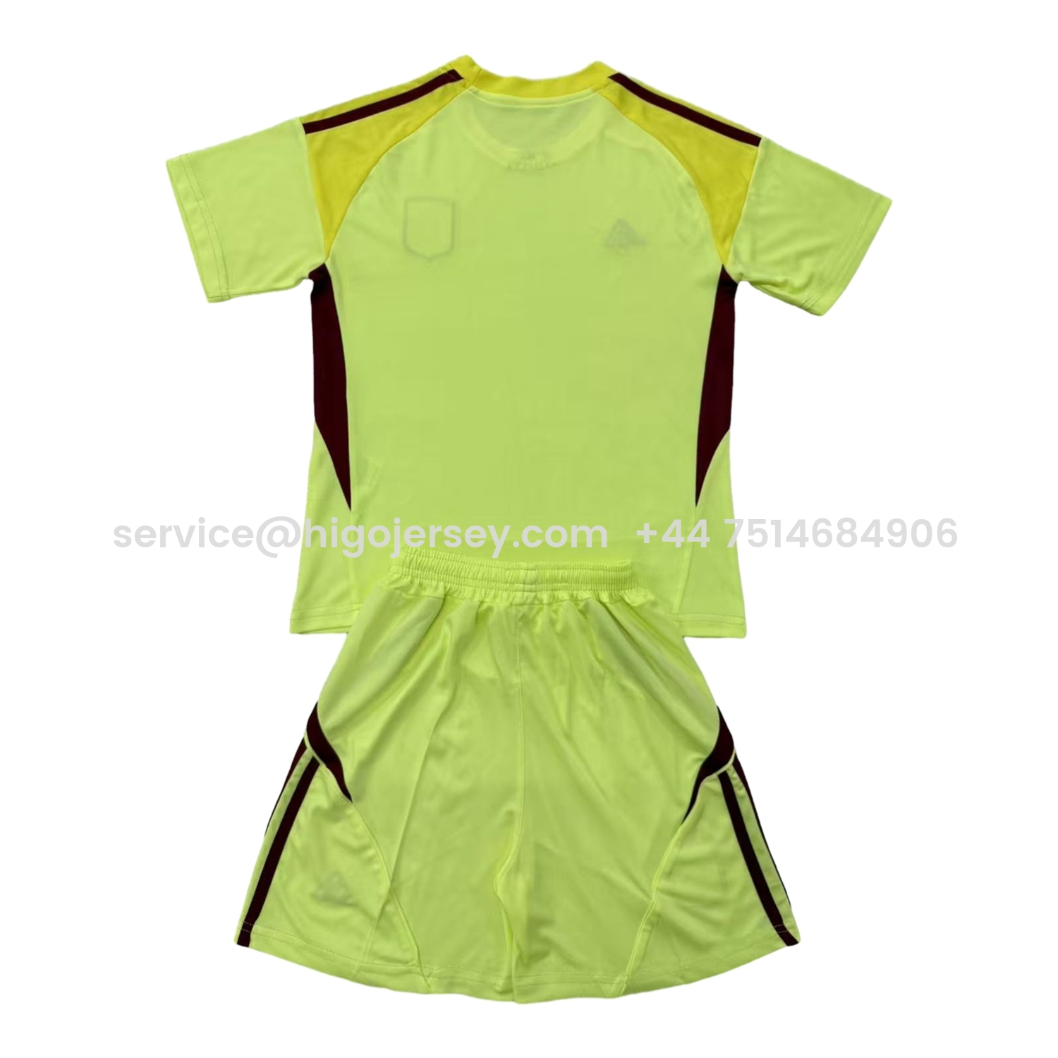 Higojerseys-Aston Villa 25-26 Yellow Unsponsored Goalkeeper Kids Kit