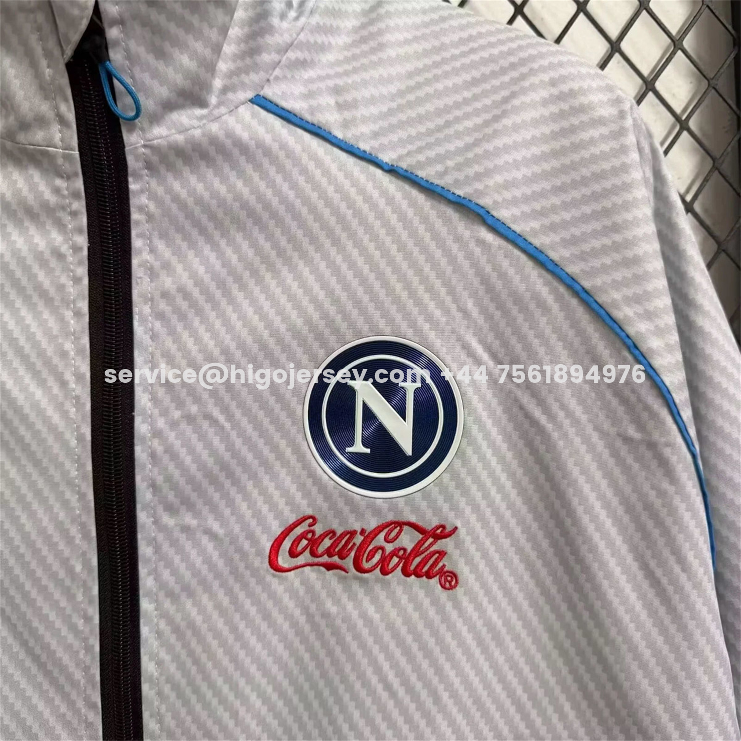 Higojerseys-Napoli 25-26 Windbreaker Jacket - Gray