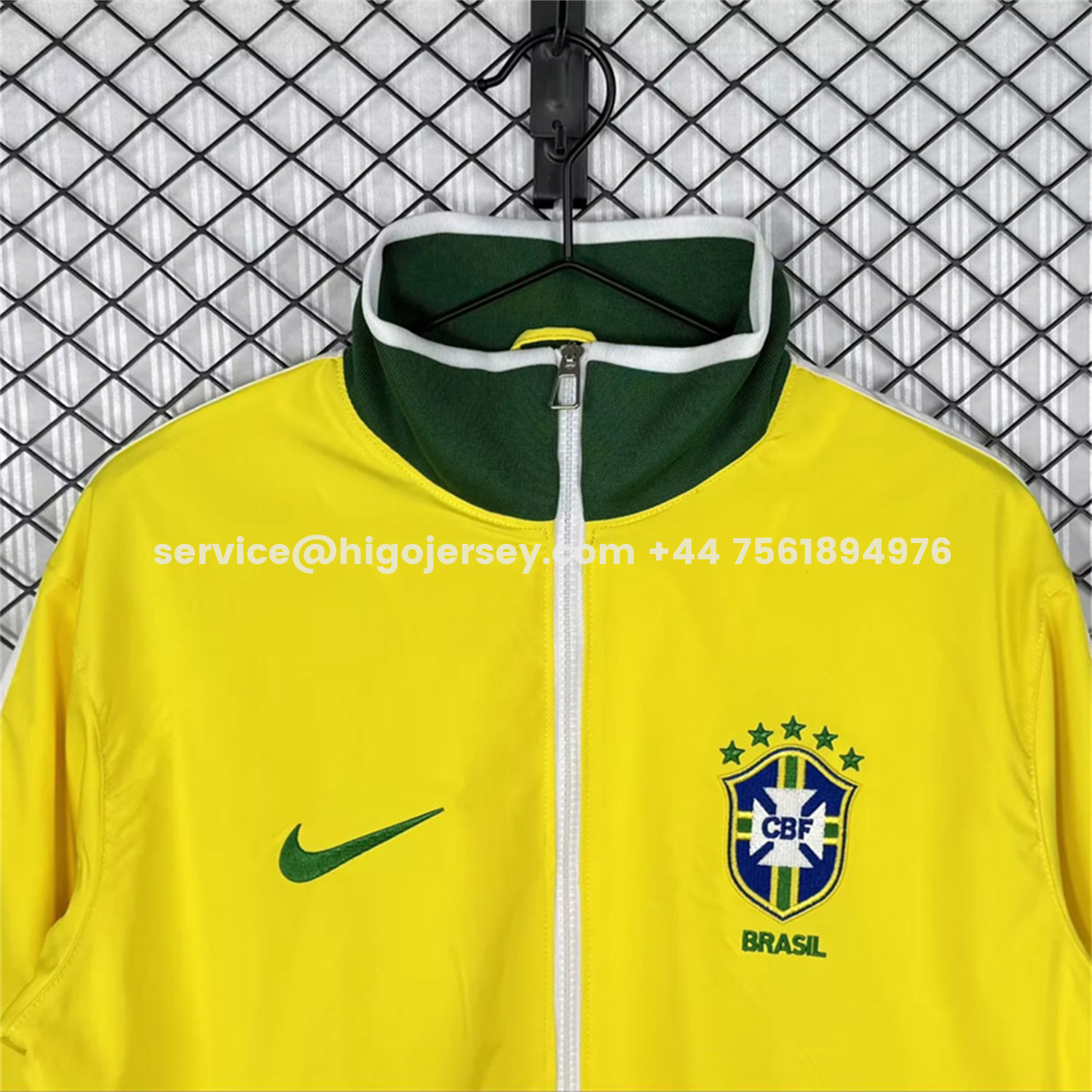 Higojerseys-Retro Brazil 2010 Home Yellow Windbreaker