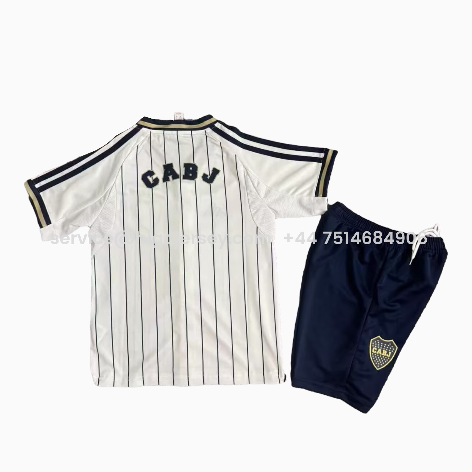 Higojerseys-Boca Juniors 25-26 White Baseball Kids Kit
